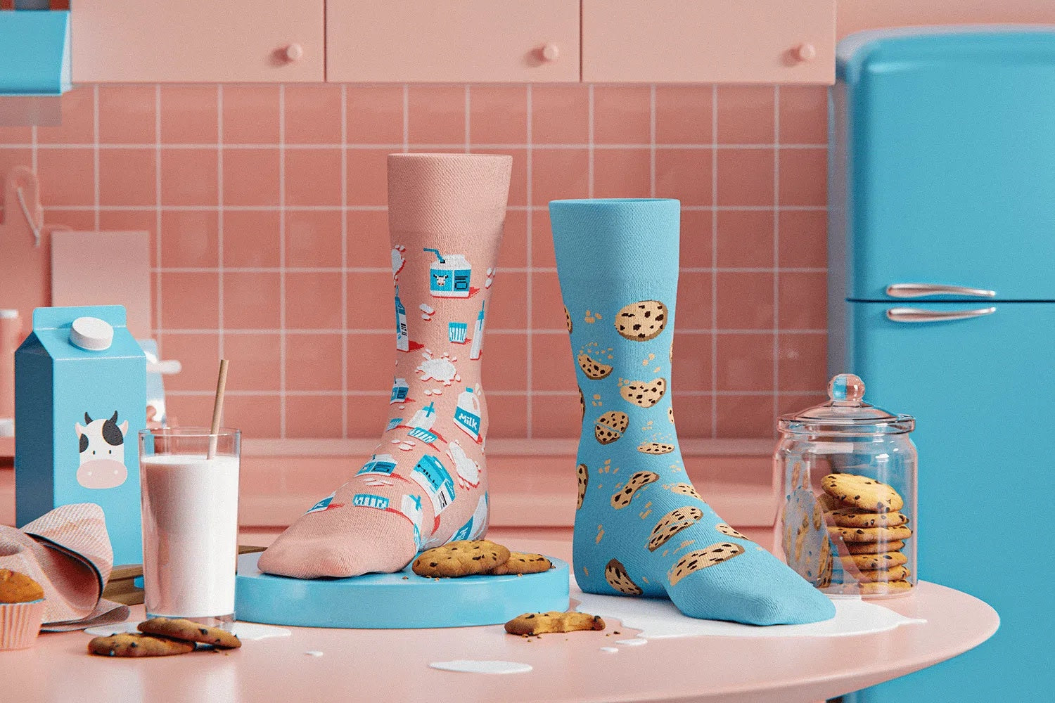 reguler socks / Milk & Cookies 【many mornings メニ―モーニングス】【ネコポス選択可能】