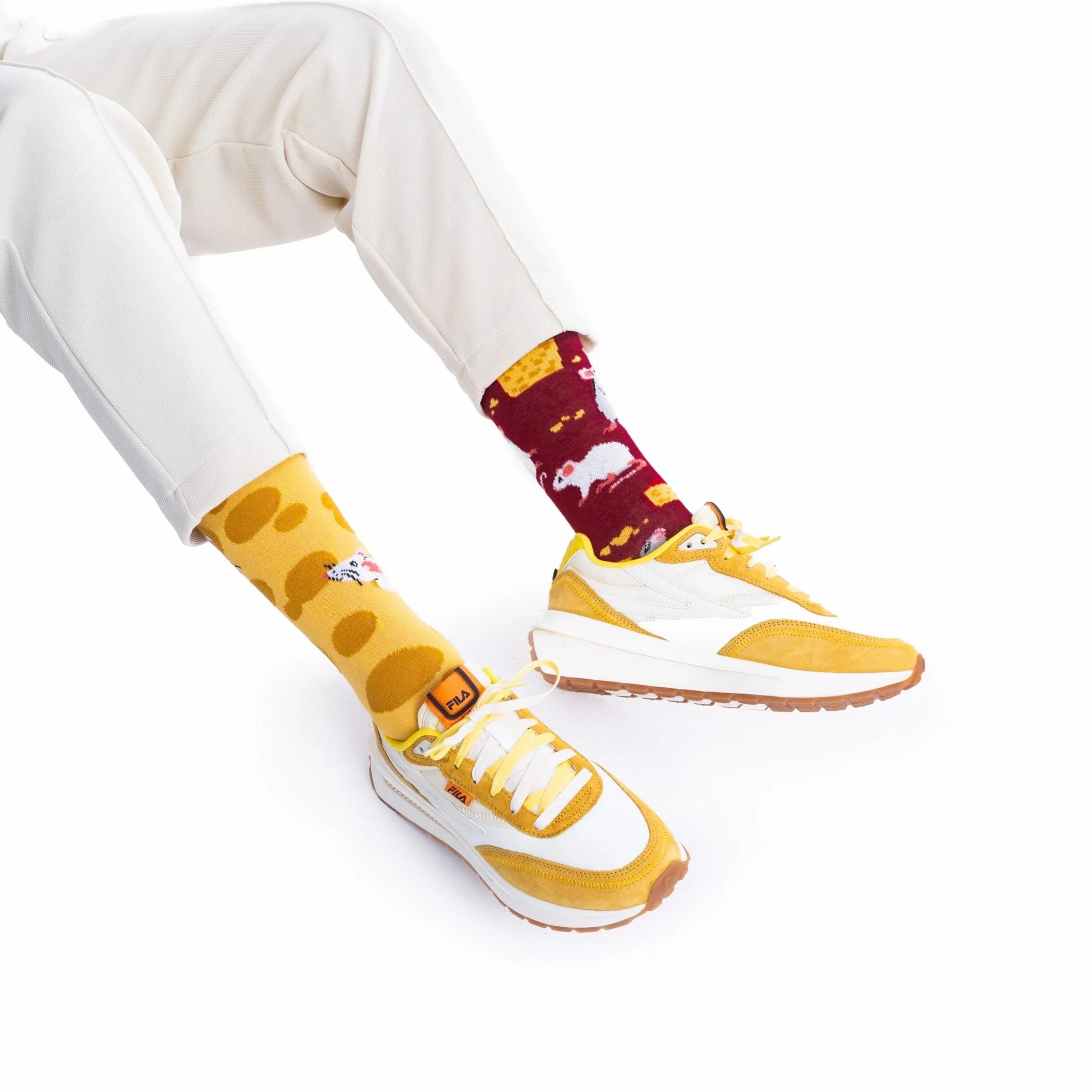 many mornings reguler socks / Mouse & Cheese【many mornings メニ―モーニングス】【ネコポス選択可能】