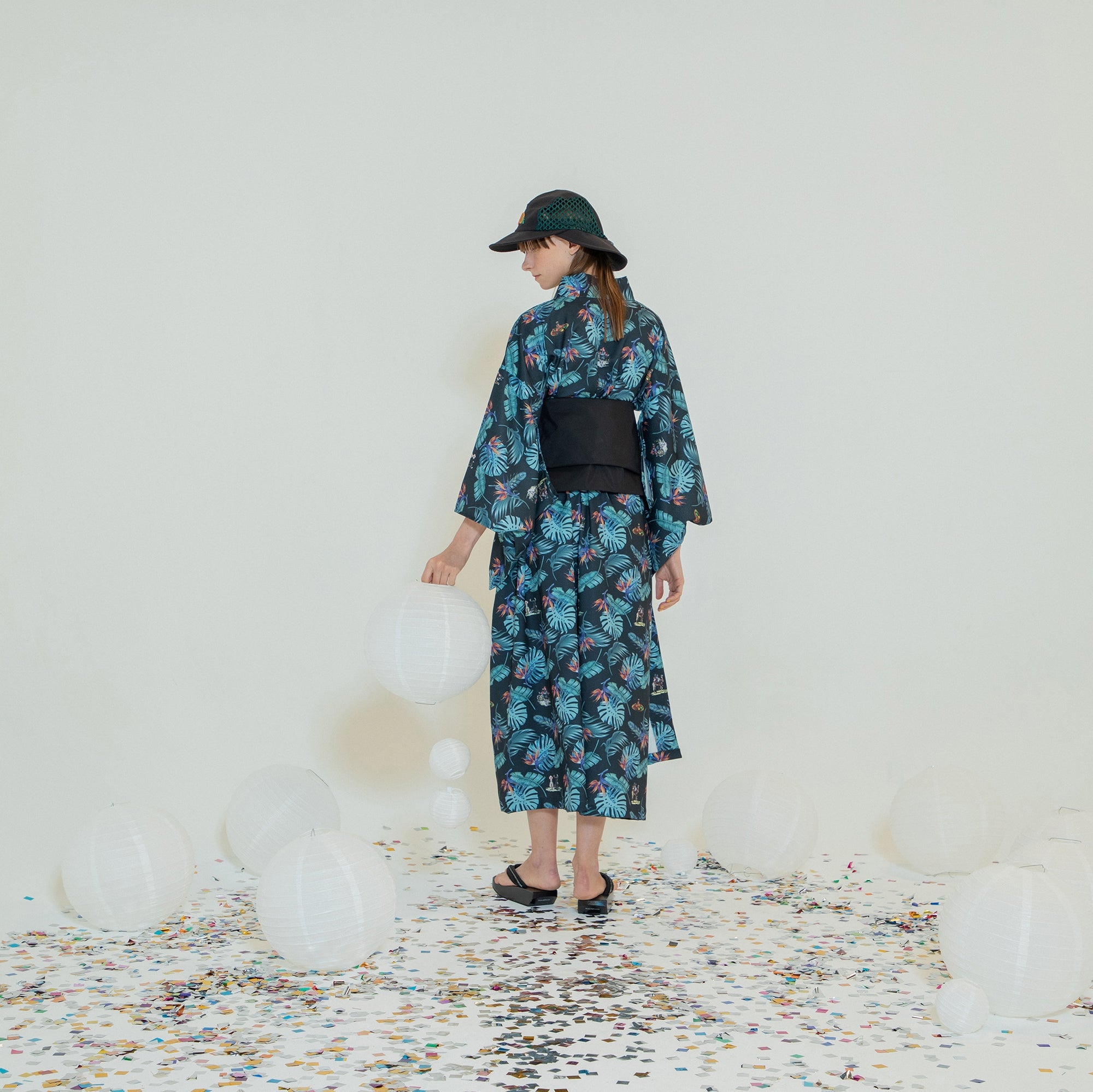SF24SS-05B | Reflax(R) Carnival Aloha Yukata | Color:Black【STOF_ストフ】【archive】