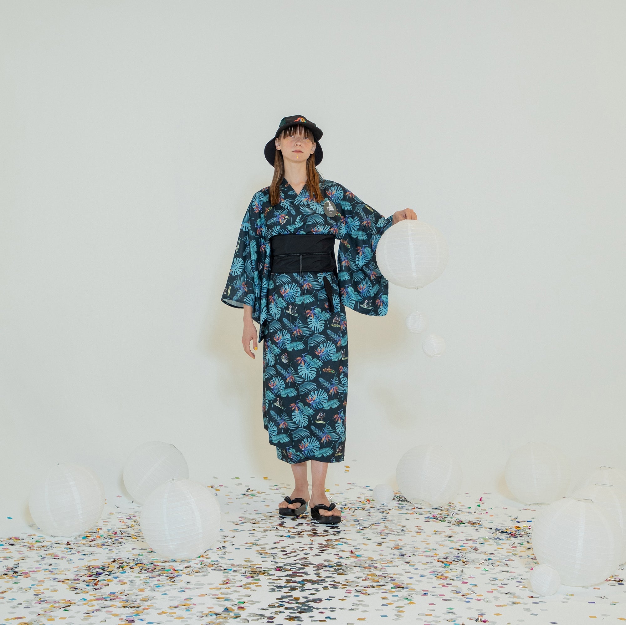 SF24SS-05B | Reflax(R) Carnival Aloha Yukata | Color:Black【STOF_ストフ】【archive】