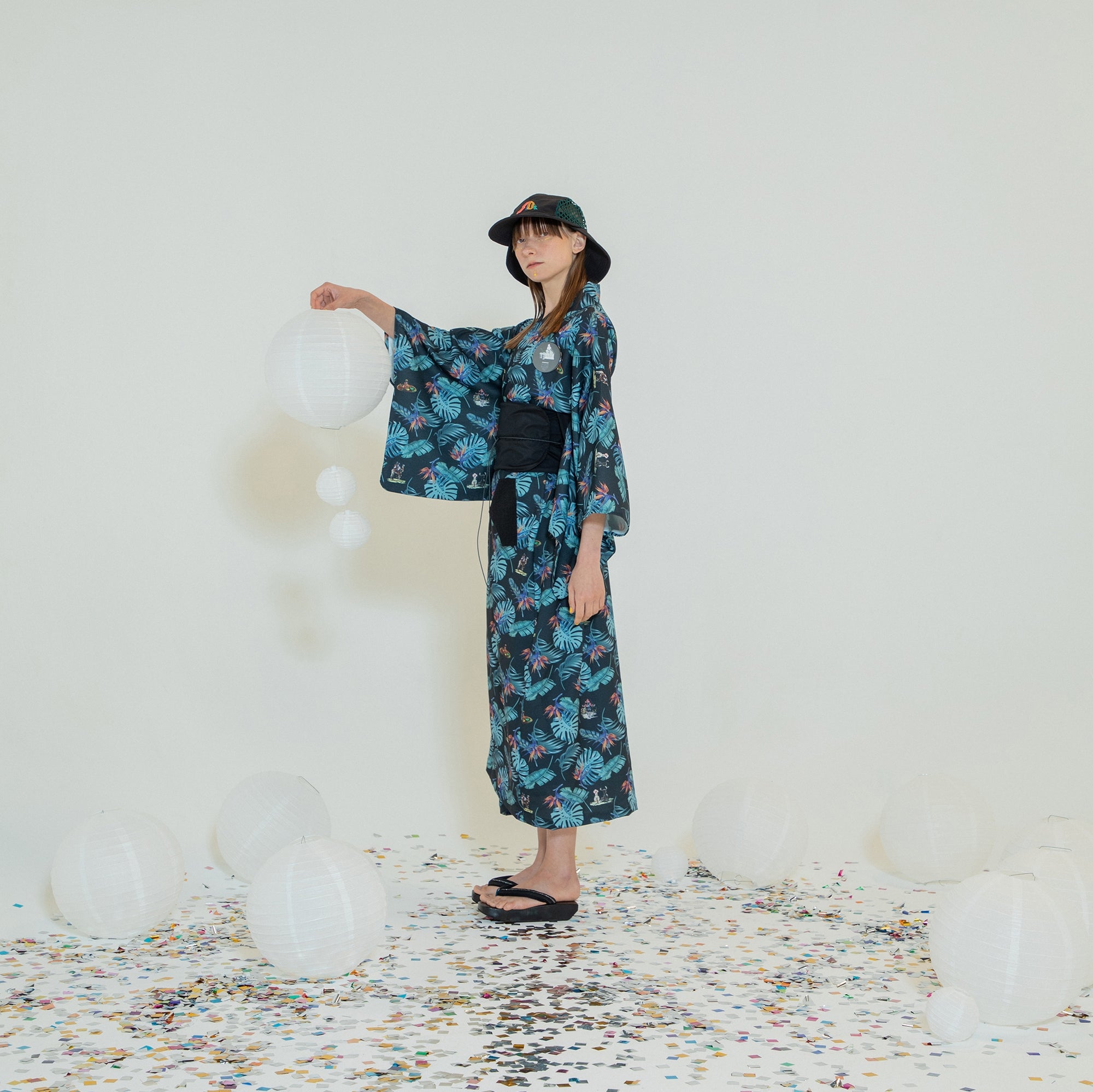 SF24SS-05B | Reflax(R) Carnival Aloha Yukata | Color:Black【STOF_ストフ】【archive】