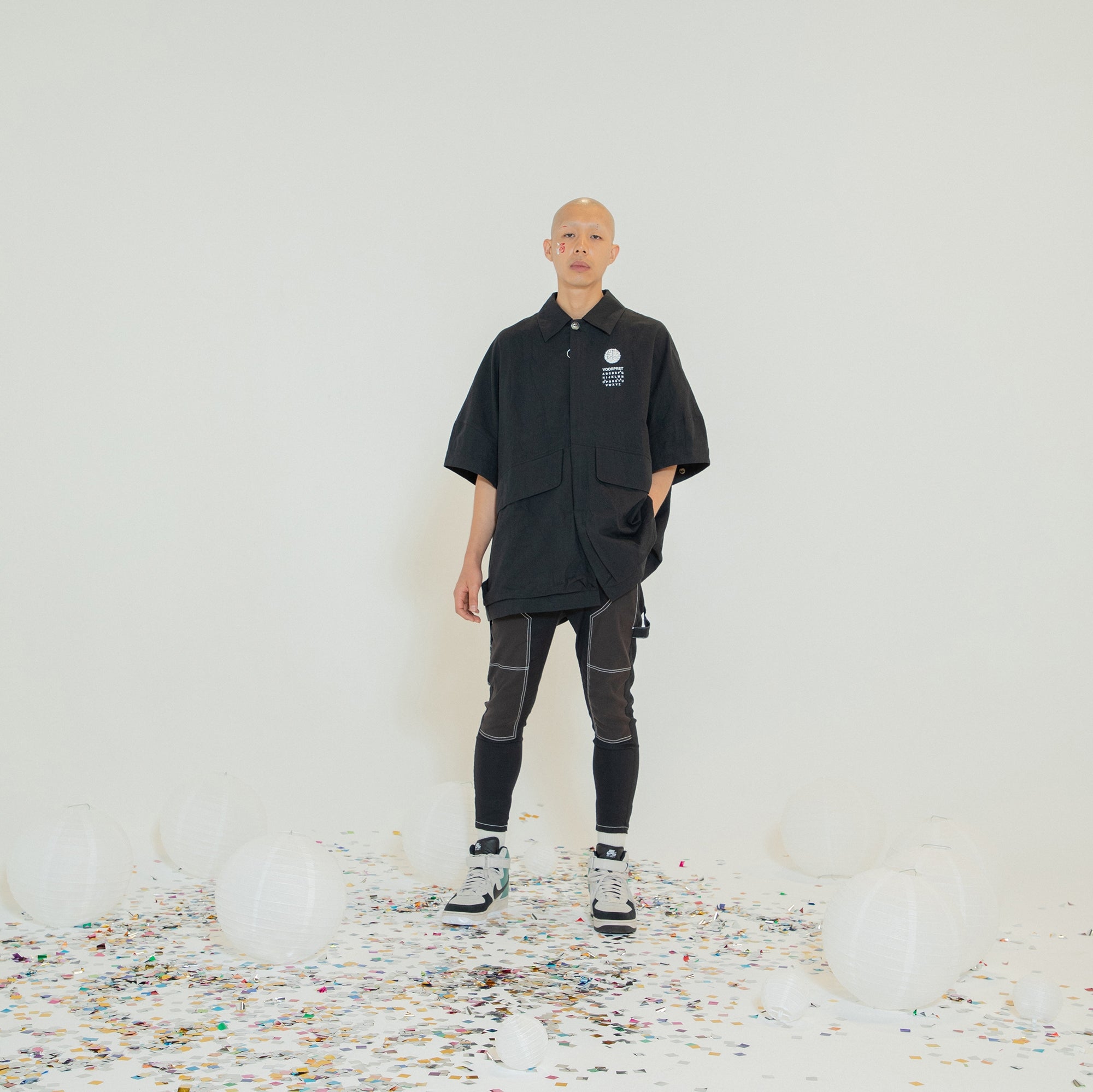 SF24SS-10B | Linen UTAGE Embroi Blouson | Color:Black【STOF_ストフ】【archive】