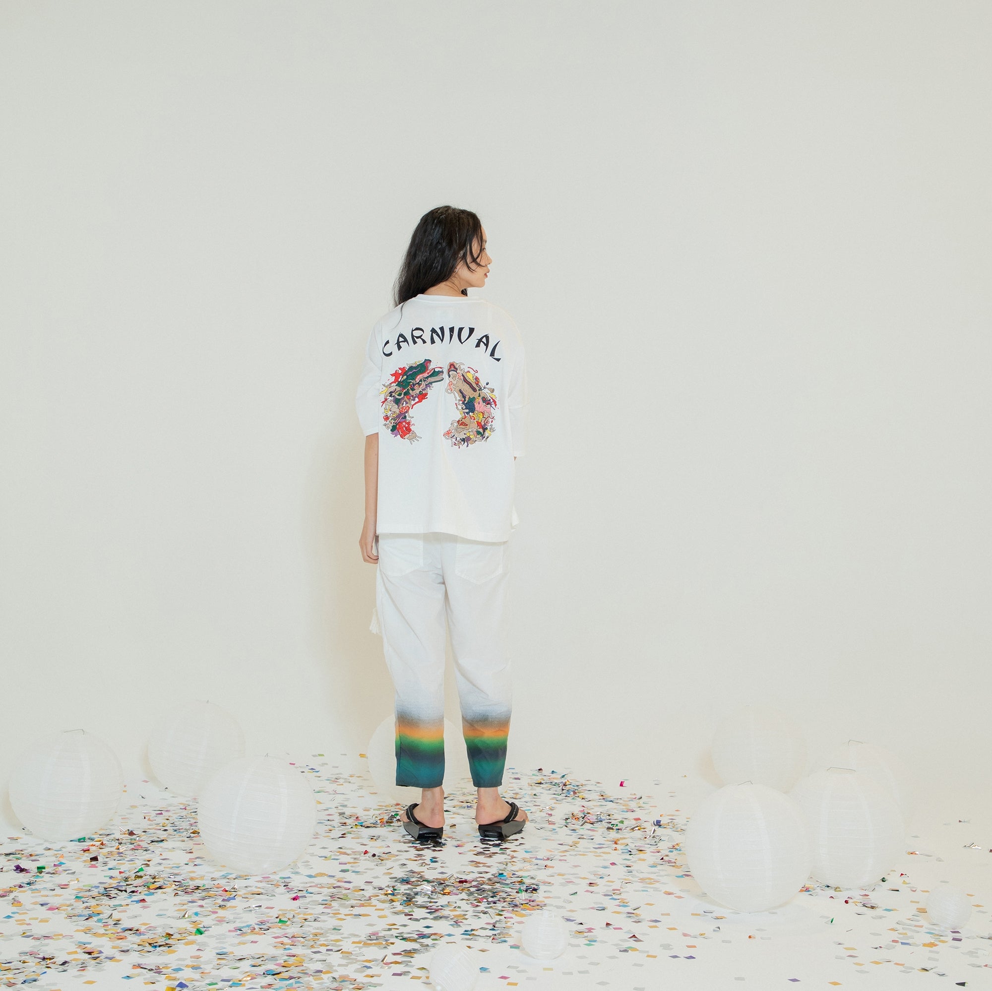SF24SS-11A | UTAGE Embroi Big Tee | Color:White【STOF_ストフ】【archive】