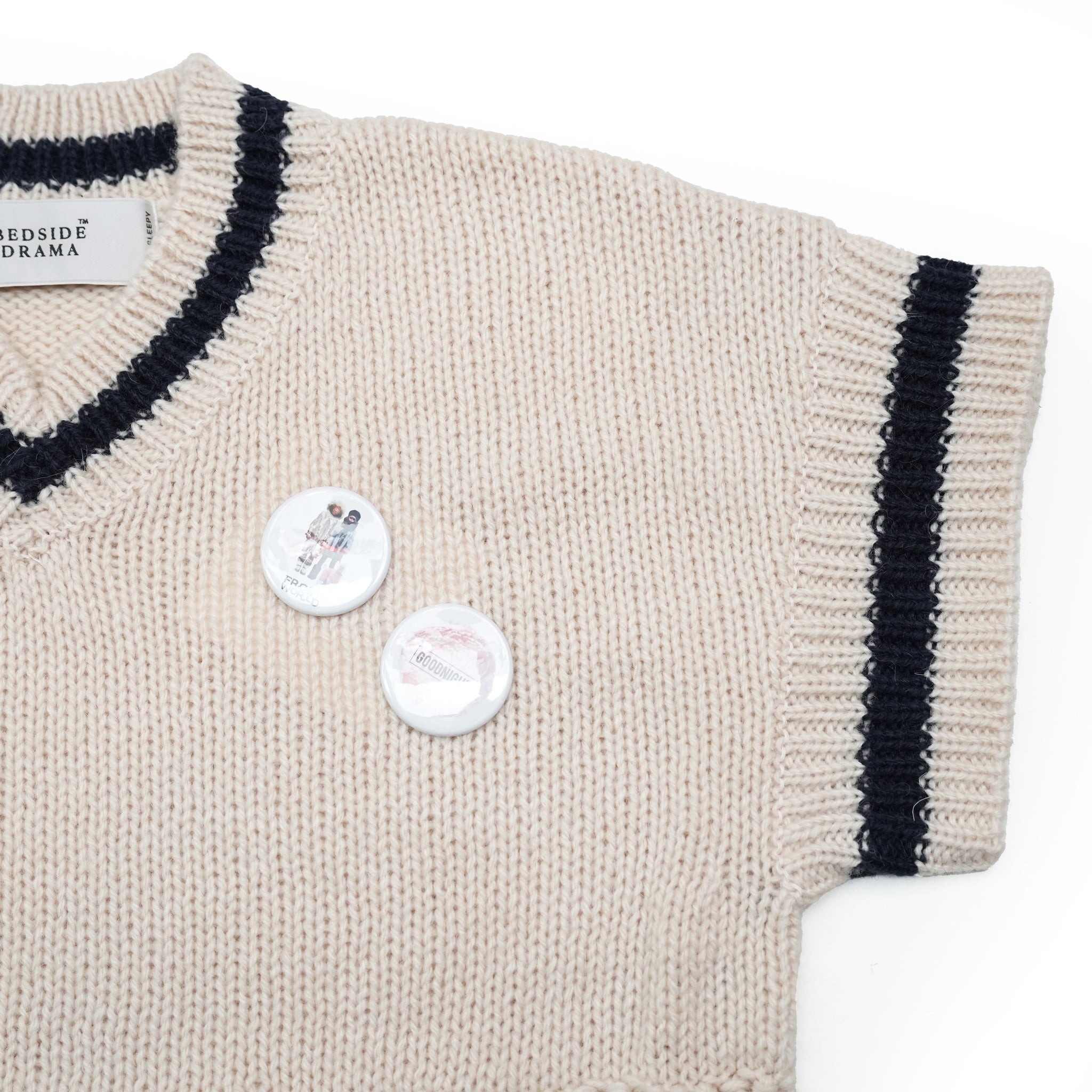 No:bsd23AW-19a | Name:Grandma's Knit Vest | Color:Off White【BEDSIDEDRAMA_ベッドサイドドラマ】