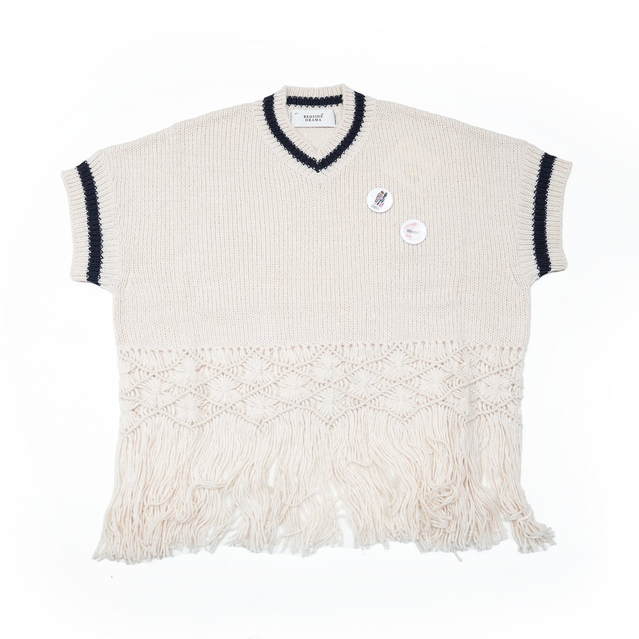 No:bsd23AW-19a | Name:Grandma's Knit Vest | Color:Off White【BEDSIDEDRAMA_ベッドサイドドラマ】【archive】