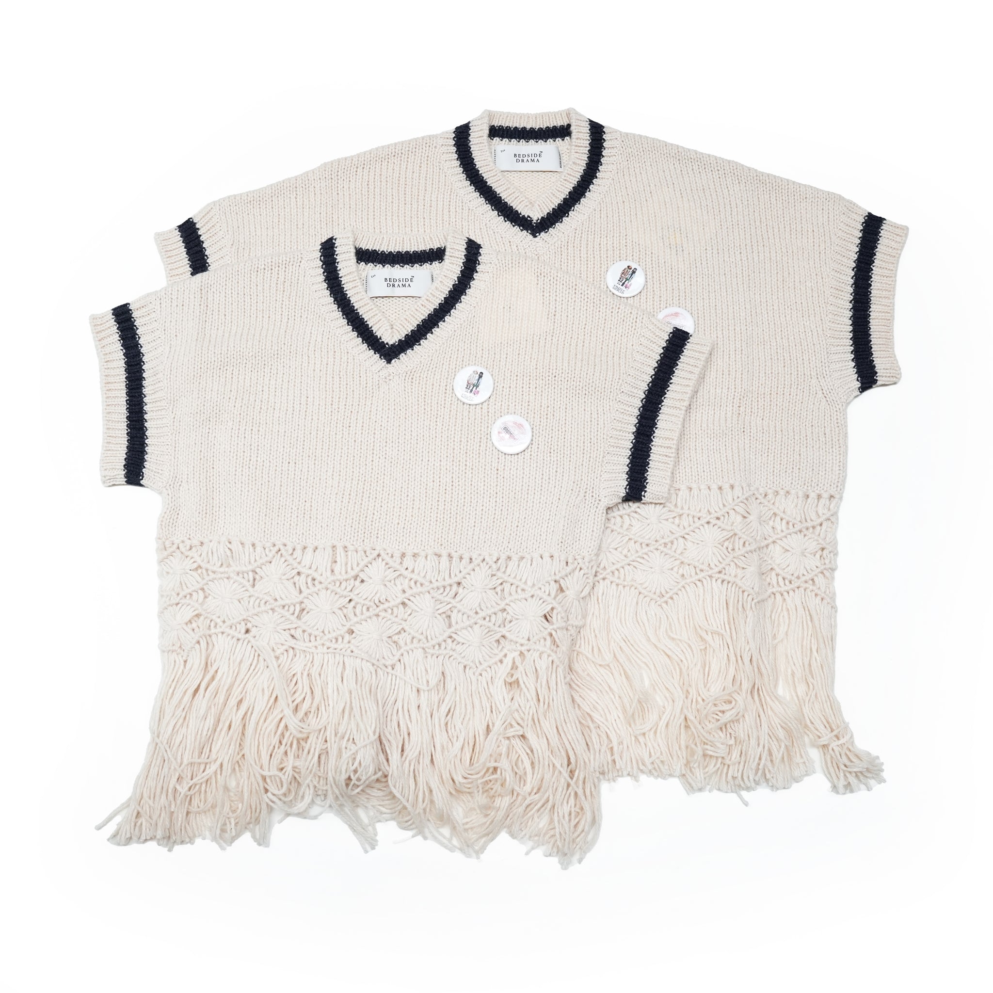 No:bsd23AW-19a | Name:Grandma's Knit Vest | Color:Off White【BEDSIDEDRAMA_ベッドサイドドラマ】