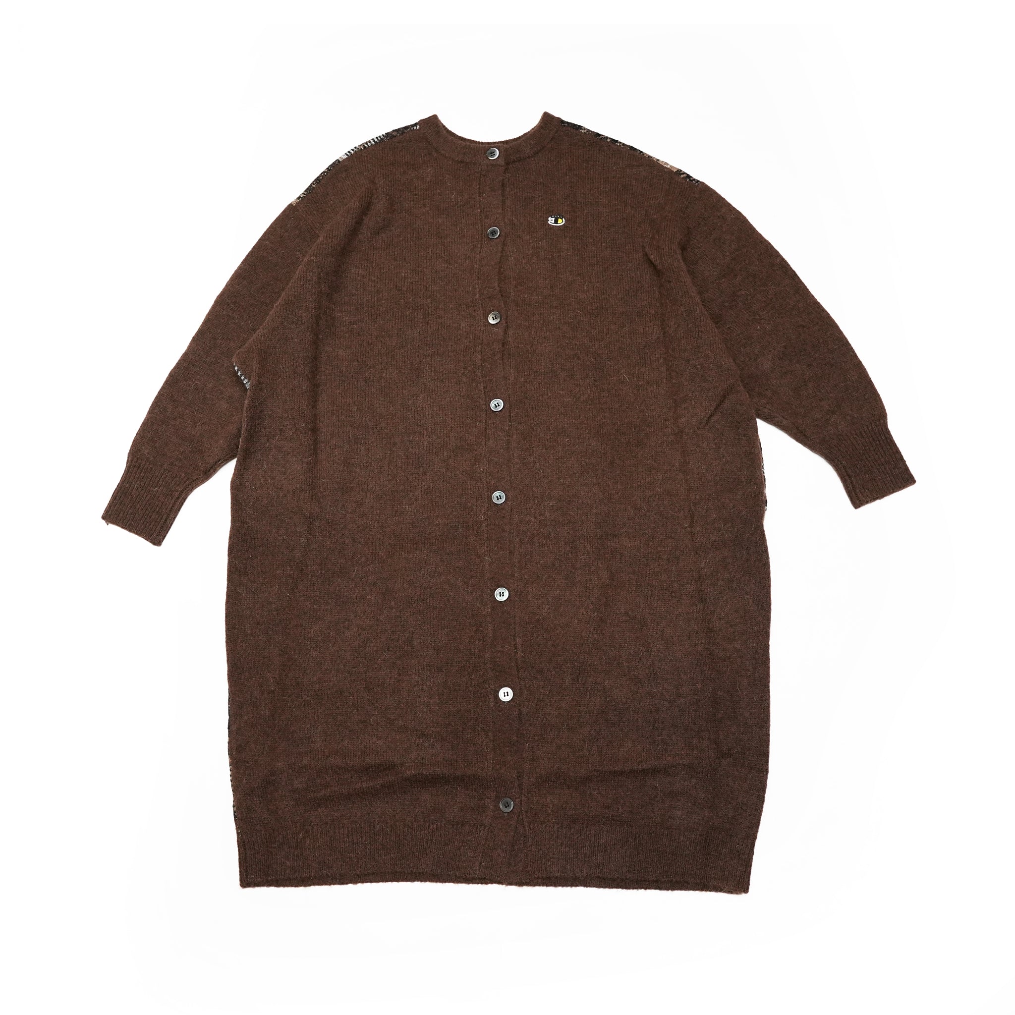 No:bsd23AW-31 | Name:2way Mix Textile Knit Gawn | Color:Brown【BEDSIDEDRAMA_ベッドサイドドラマ】【archive】