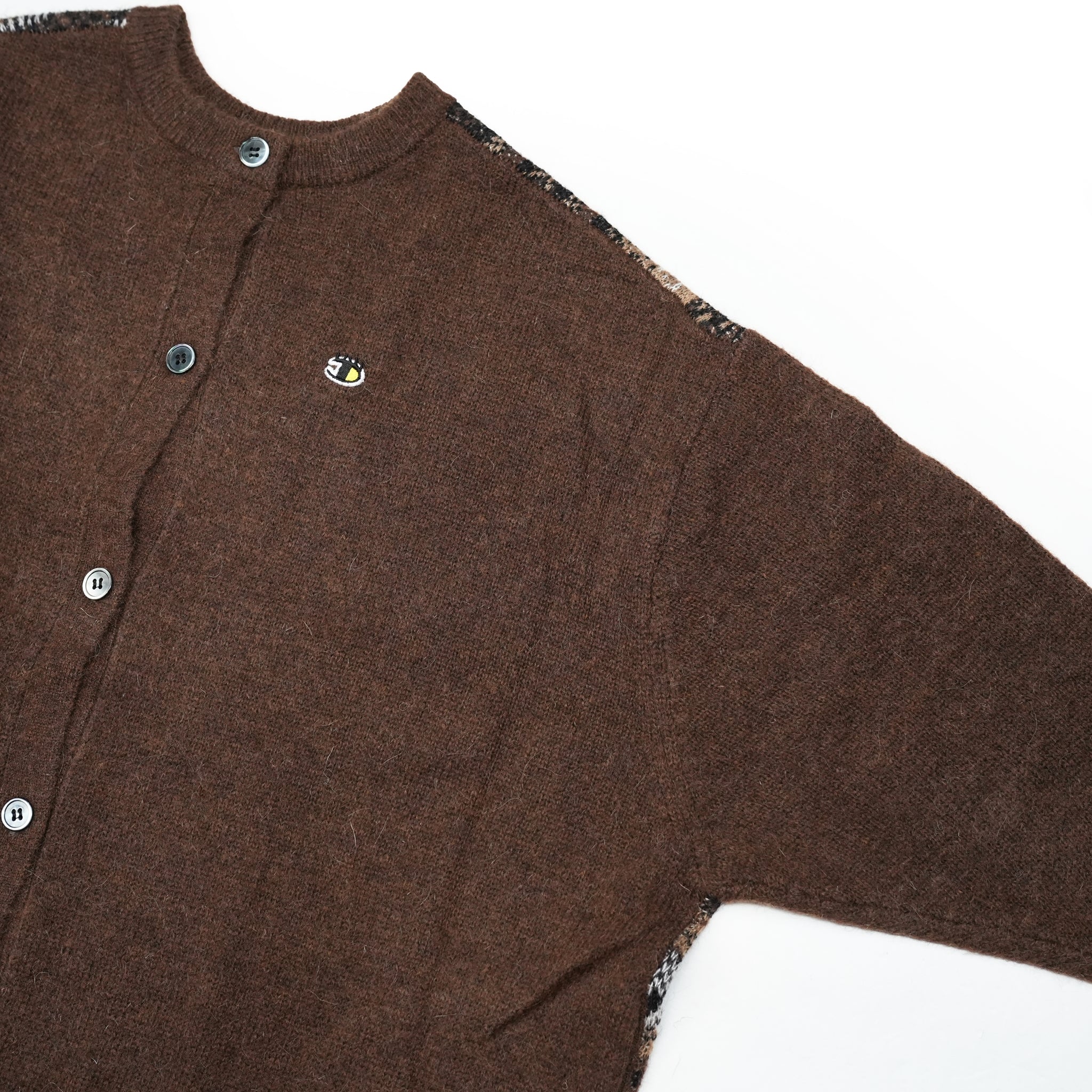 No:bsd23AW-31 | Name:2way Mix Textile Knit Gawn | Color:Brown【BEDSIDEDRAMA_ベッドサイドドラマ】【archive】