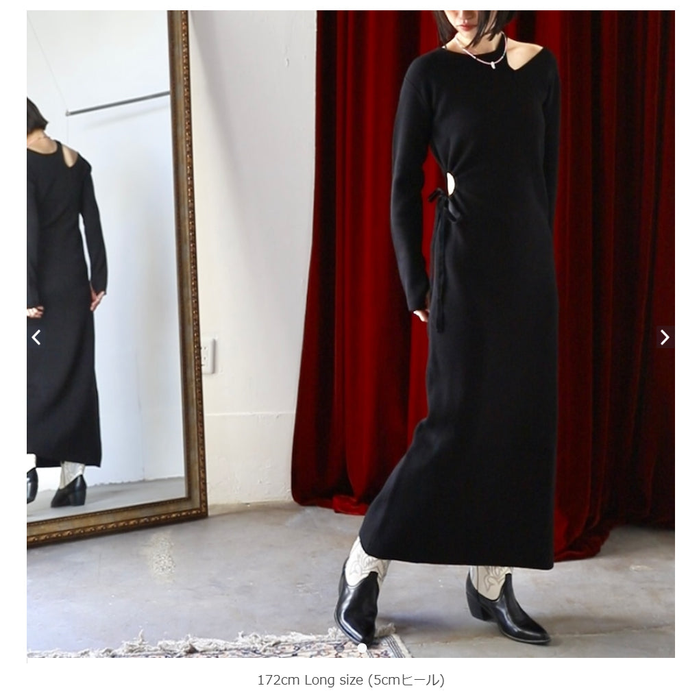 Art Knit Dress | Color:Black / Valencia Orange【AMBERGLEAM_アンバーグリーム】| 1149131218