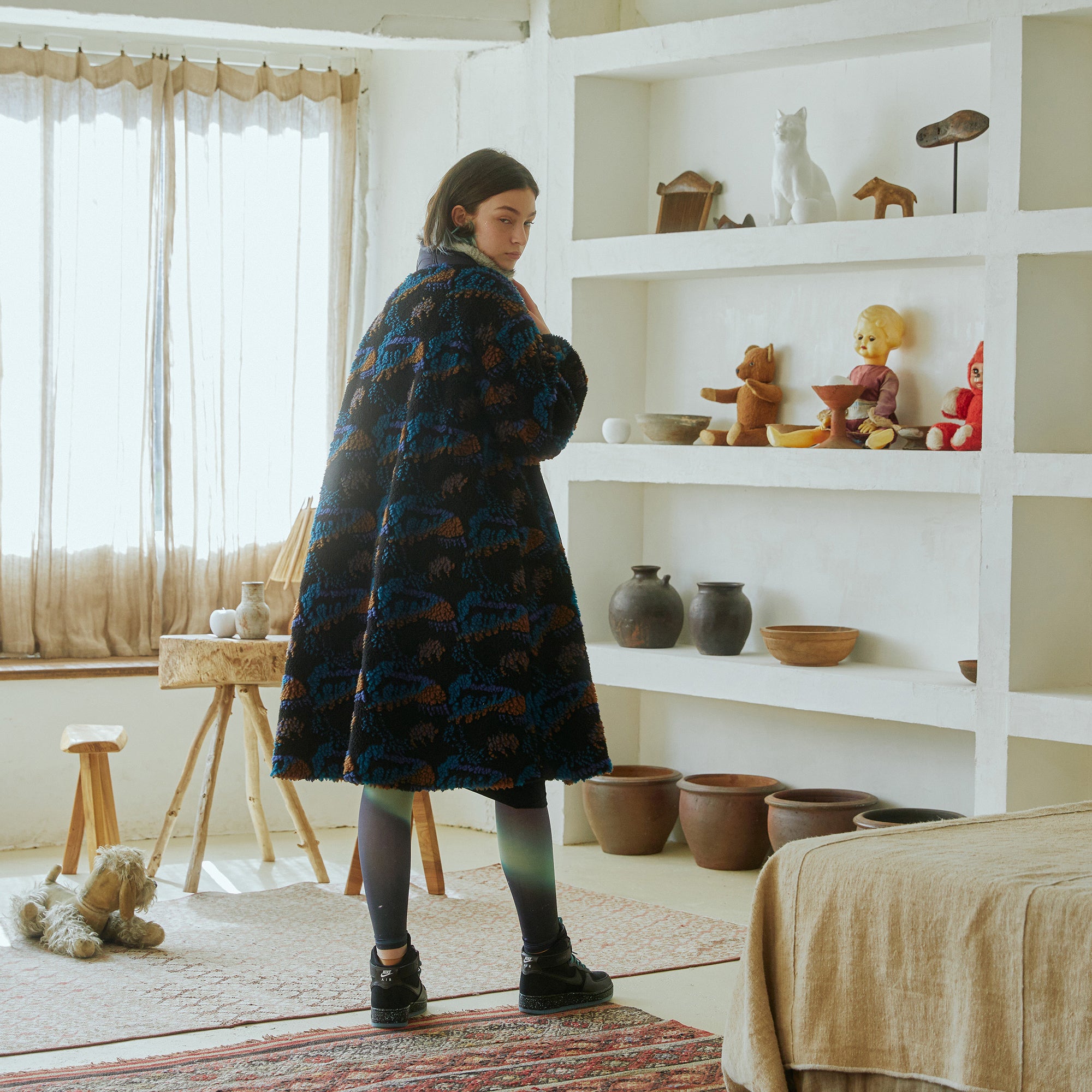 bsd23AW-05 | Forest Fleece JQ Coat | Color:Black【BEDSIDEDRAMA_ベッドサイドドラマ】【archive】