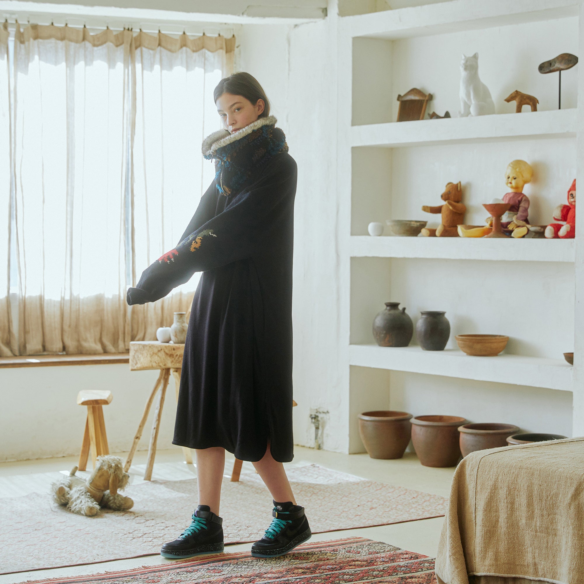 No:bsd23AW-07b | Name:Forest Fleece JQ Neck Warmer | Color:Black【BEDSIDEDRAMA_ベッドサイドドラマ】【archive】