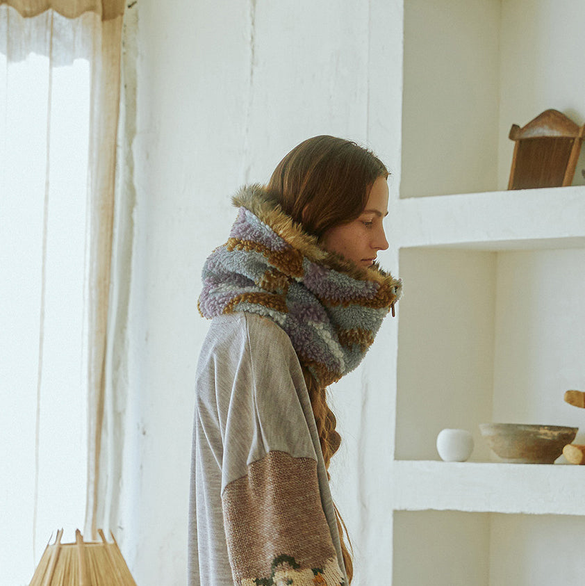 bsd23AW-07a | Forest Fleece JQ Neck Warmer | Color:L..Grey【BEDSIDEDRAMA_ベッドサイドドラマ】【archive】