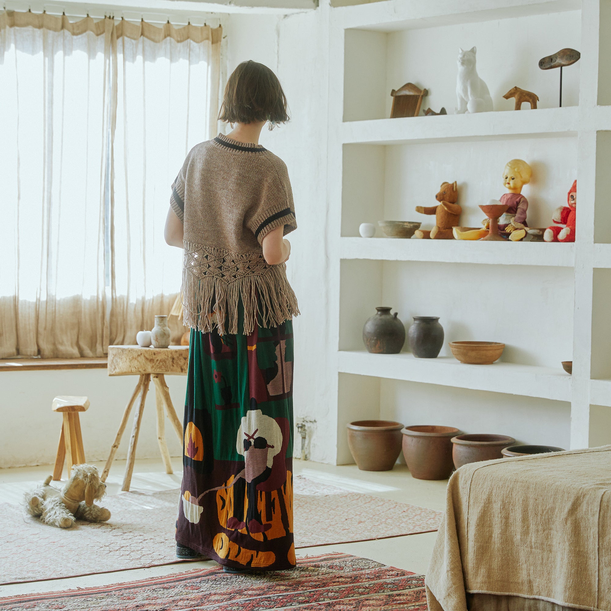 No:bsd23AW-19b | Name:Grandma's Knit Vest | Color:G Beige【BEDSIDEDRAMA_ベッドサイドドラマ】【archive】