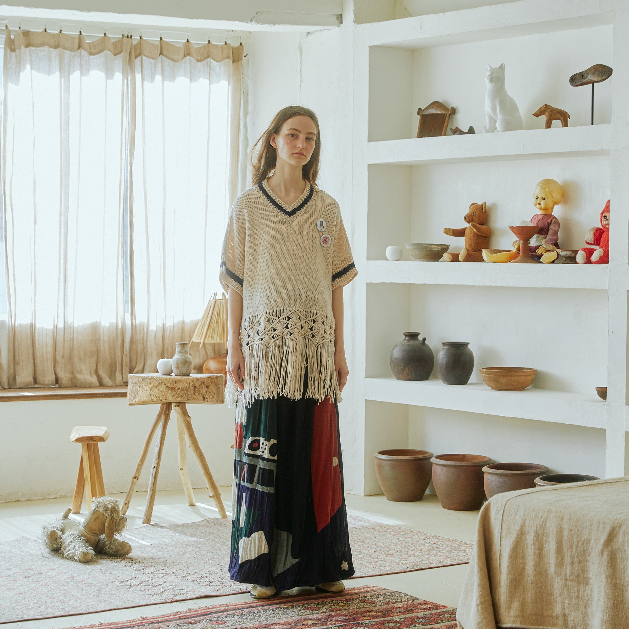 No:bsd23AW-19a | Name:Grandma's Knit Vest | Color:Off White【BEDSIDEDRAMA_ベッドサイドドラマ】【archive】