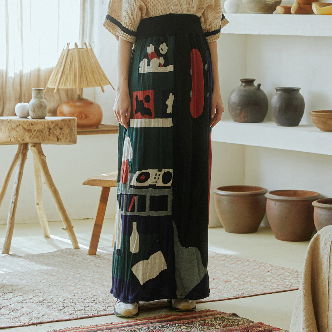 No:bsd23AW-24b | Name:In The Room Skirt | Color:City【BEDSIDEDRAMA_ベッドサイドドラマ】