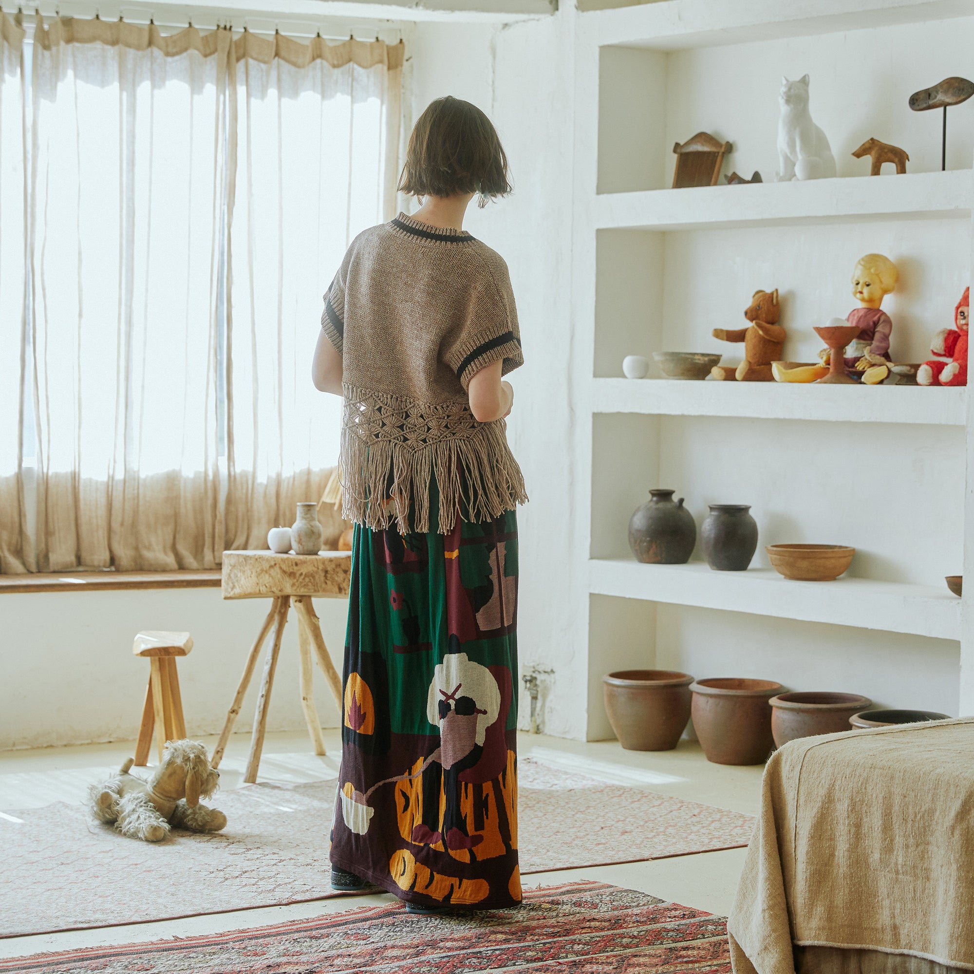 No:bsd23AW-24a | Name:In The Room Skirt | Color:Forest【BEDSIDEDRAMA_ベッドサイドドラマ】【archive】