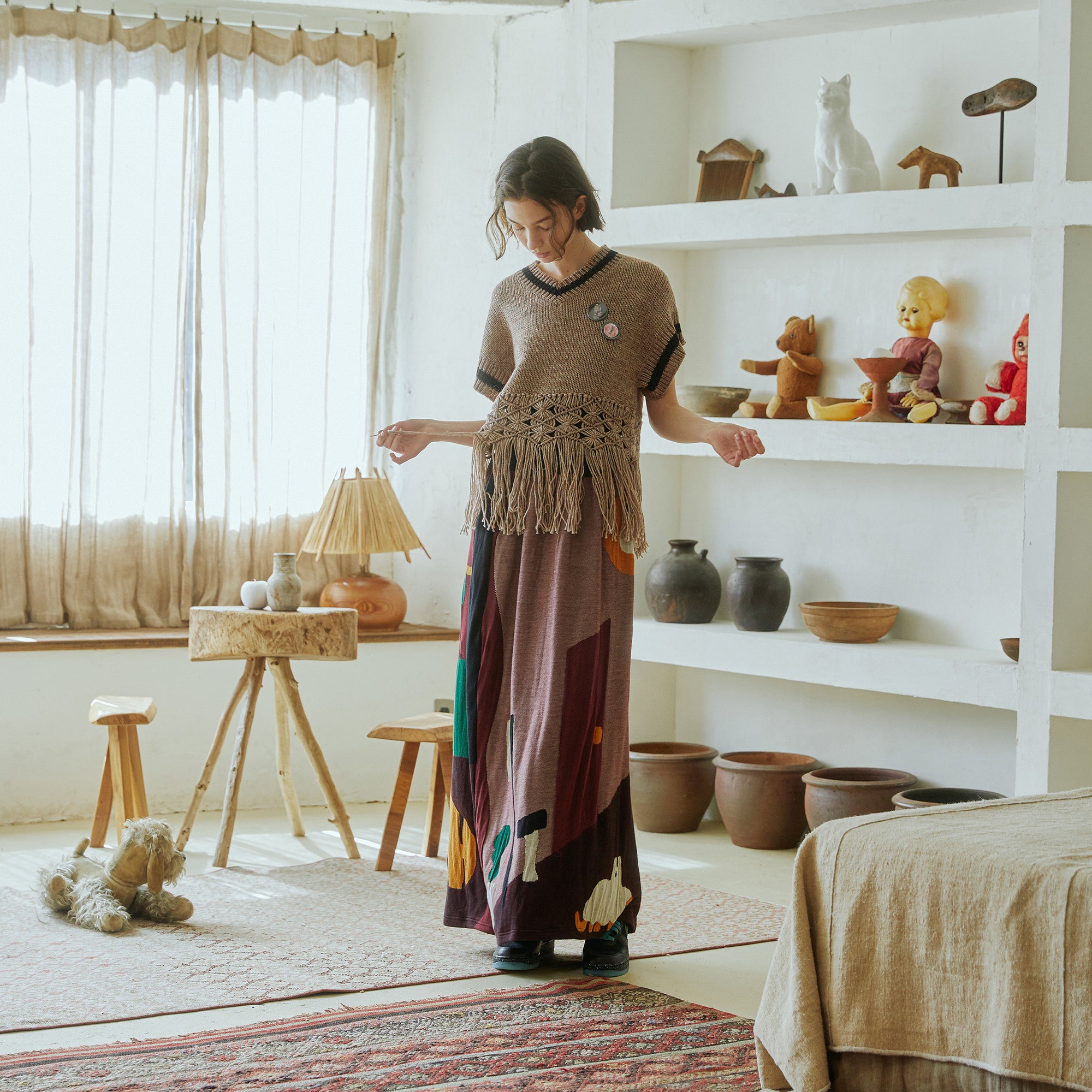 No:bsd23AW-24a | Name:In The Room Skirt | Color:Forest【BEDSIDEDRAMA_ベッドサイドドラマ】【archive】