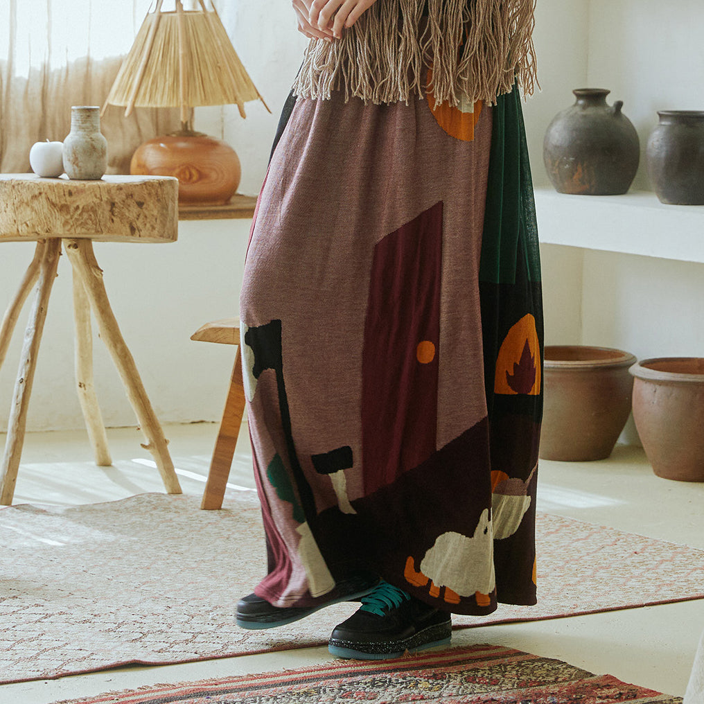 No:bsd23AW-24a | Name:In The Room Skirt | Color:Forest【BEDSIDEDRAMA_ベッドサイドドラマ】【archive】