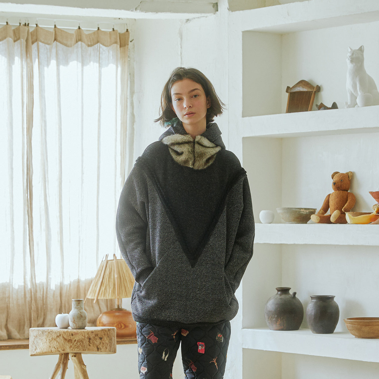 No:bsd23AW-27 | Name:Northern Hoodie | Color:Black【BEDSIDEDRAMA_ベッドサイドドラマ】【archive】