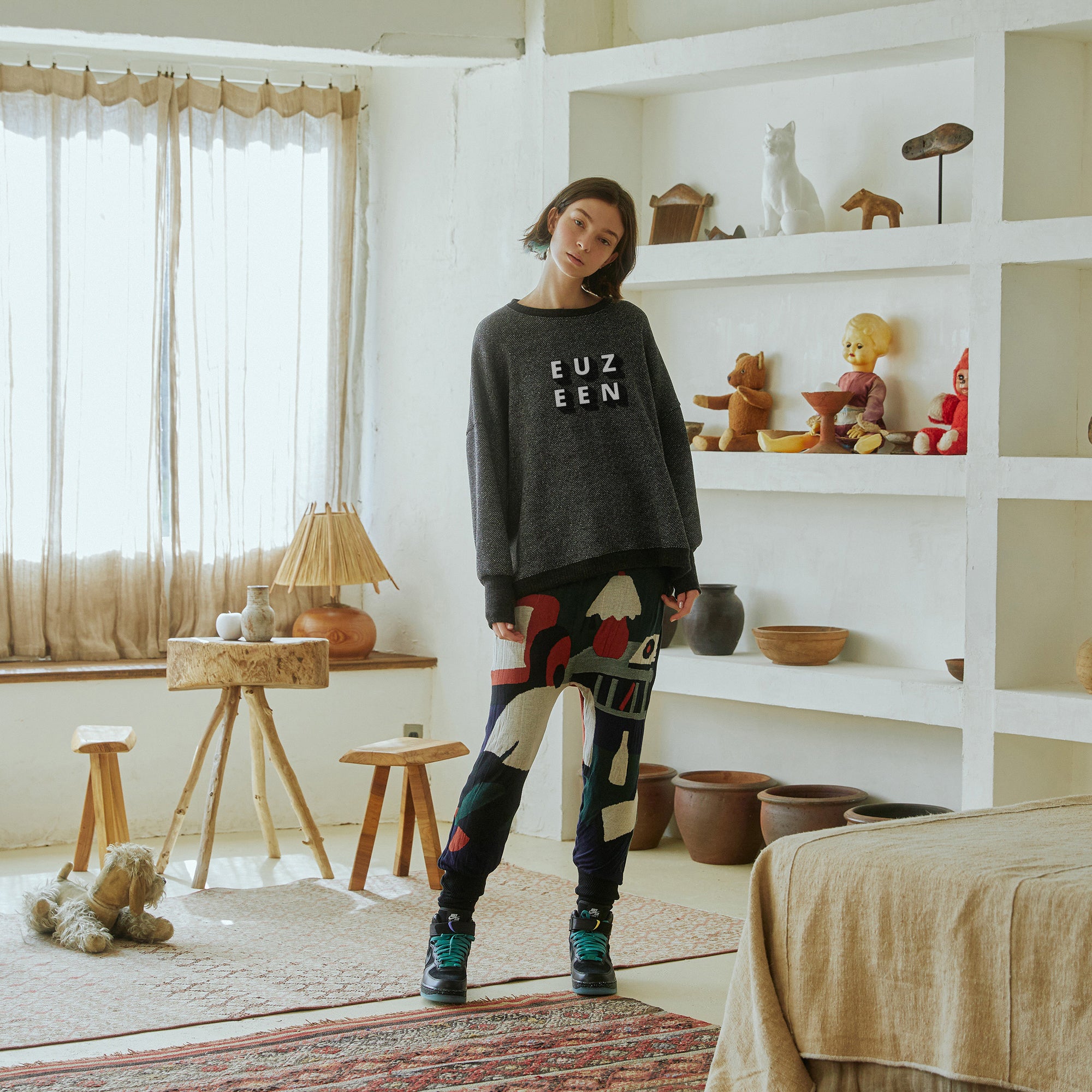 No:bsd23AW-28Cb | Name:Home Sweater Pullover/EUZEEN | Color:Black【BEDSIDEDRAMA_ベッドサイドドラマ】【archive】