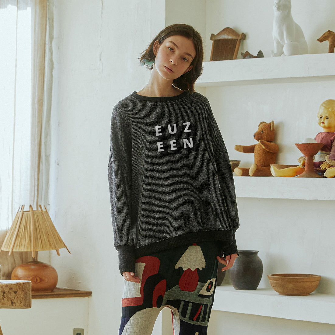 No:bsd23AW-28Cb | Name:Home Sweater Pullover/EUZEEN | Color:Black【BEDSIDEDRAMA_ベッドサイドドラマ】【archive】