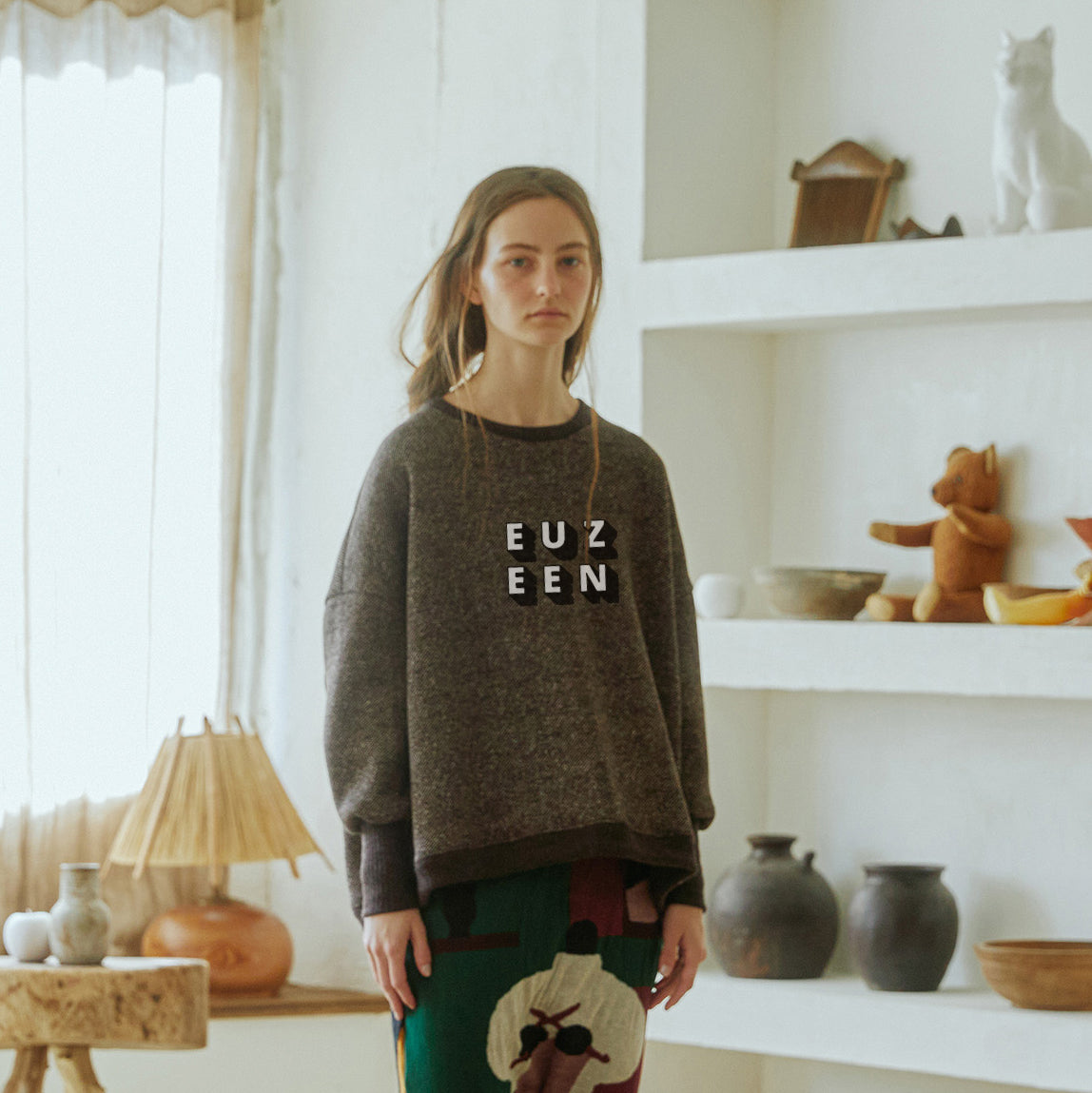 No:bsd23AW-28Ca | Name:Home Sweater Pullover/EUZEEN | Color:Brown【BEDSIDEDRAMA_ベッドサイドドラマ】【archive】