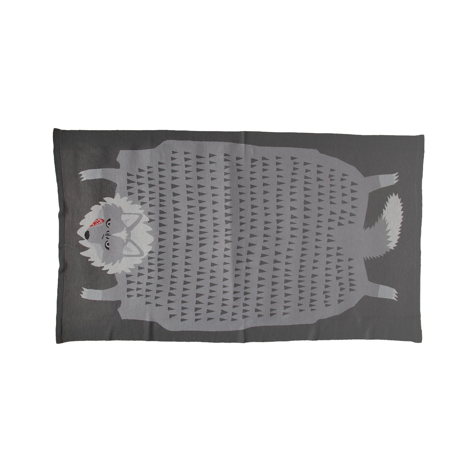 No:bsd23AW-32b | Name:Carpet Animals Big Stole | Color:Wolf【BEDSIDEDRAMA_ベッドサイドドラマ】