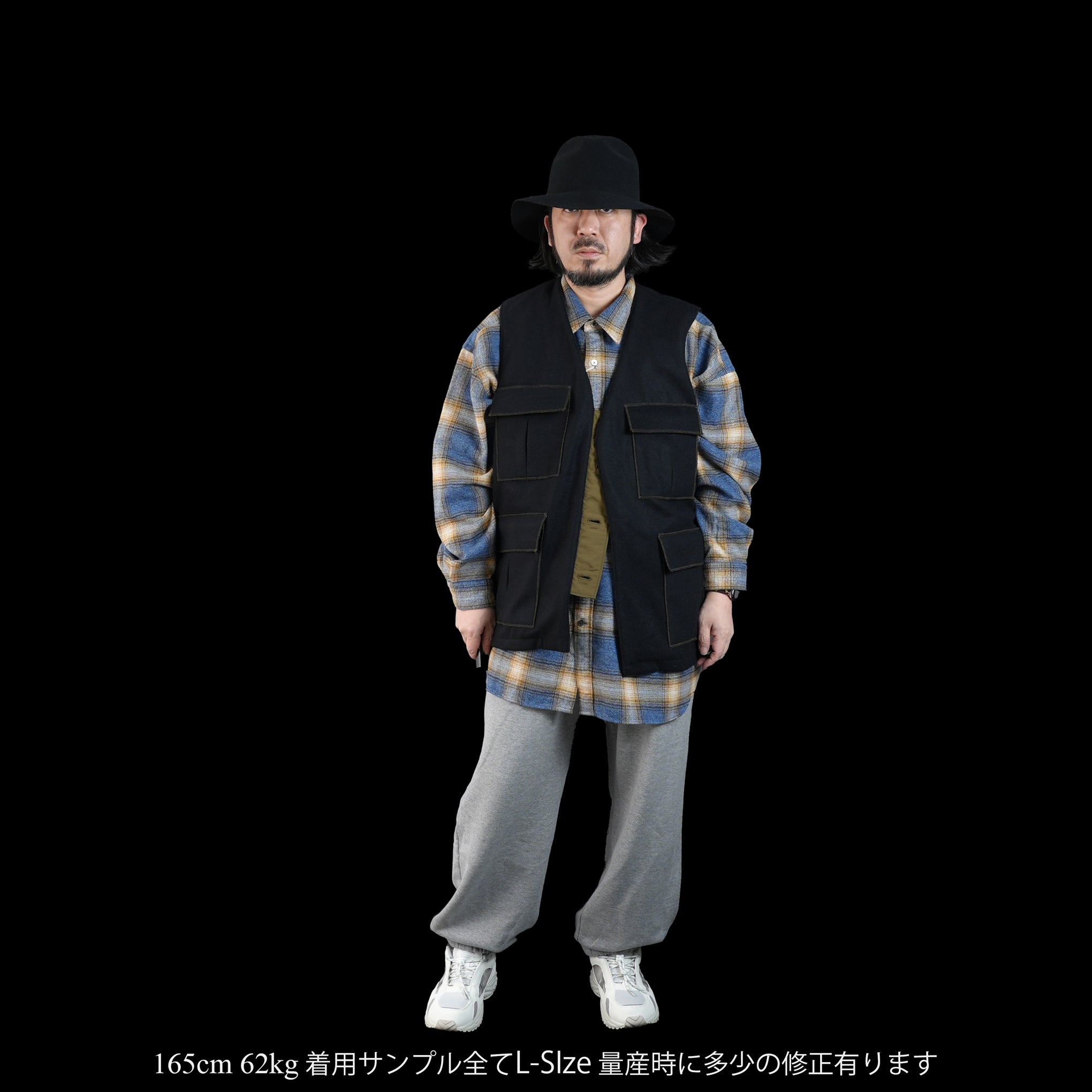 2023aw-BDU-02 | BDU 4 POCKET VEST-SOFT MELTON | Color:Gray/Black【CATTA_カッタ】