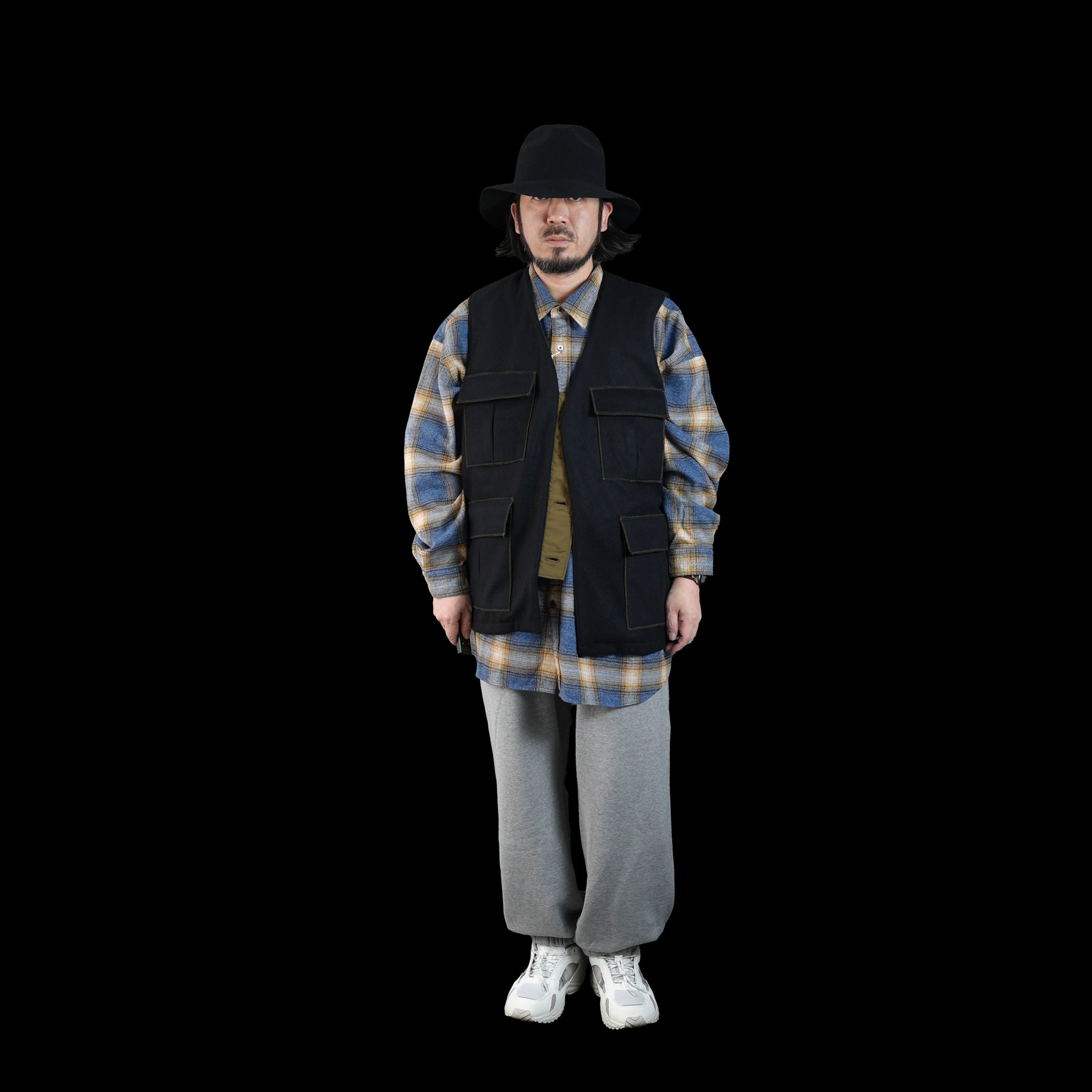 2023aw-BDU-02 | BDU 4 POCKET VEST-SOFT MELTON | Color:Gray/Black【CATTA_カッタ】