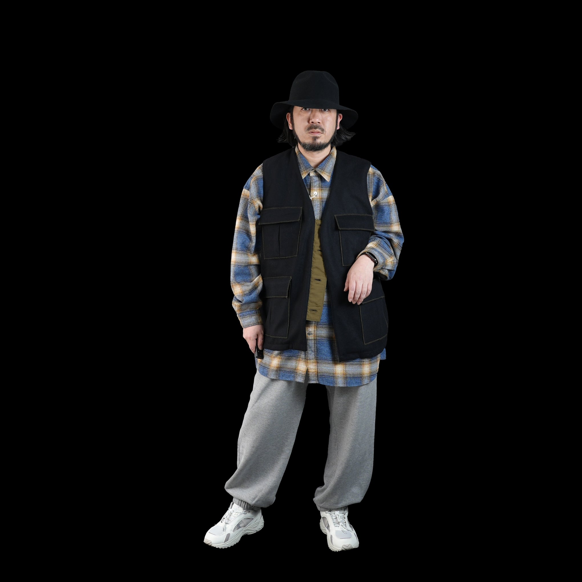 2023aw-BDU-02 | BDU 4 POCKET VEST-SOFT MELTON | Color:Gray/Black【CATTA_カッタ】