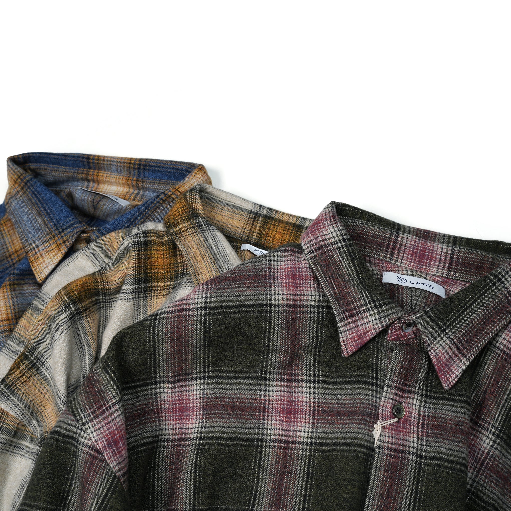 No:2023aw-RGW-01 | Name:REGULAR WIDE SHIRT-AMERANGE CHECK | Color:Yellow/Blue/Red【CATTA_カッタ】