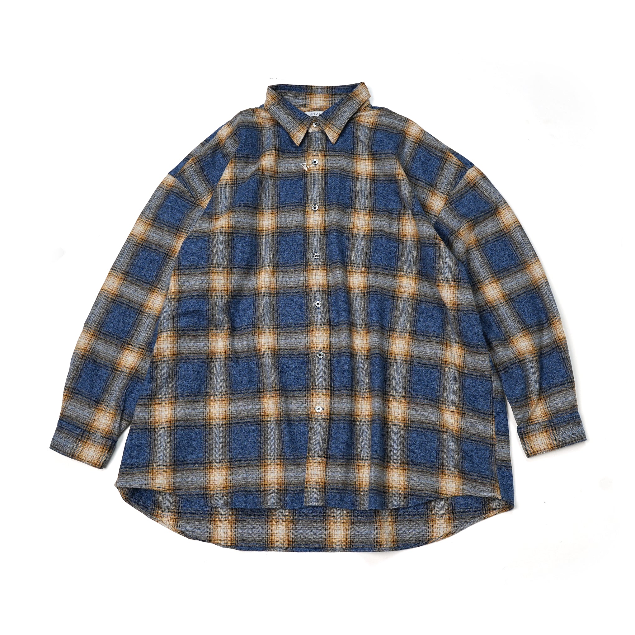 No:2023aw-RGW-01 | Name:REGULAR WIDE SHIRT-AMERANGE CHECK | Color:Yellow/Blue/Red【CATTA_カッタ】