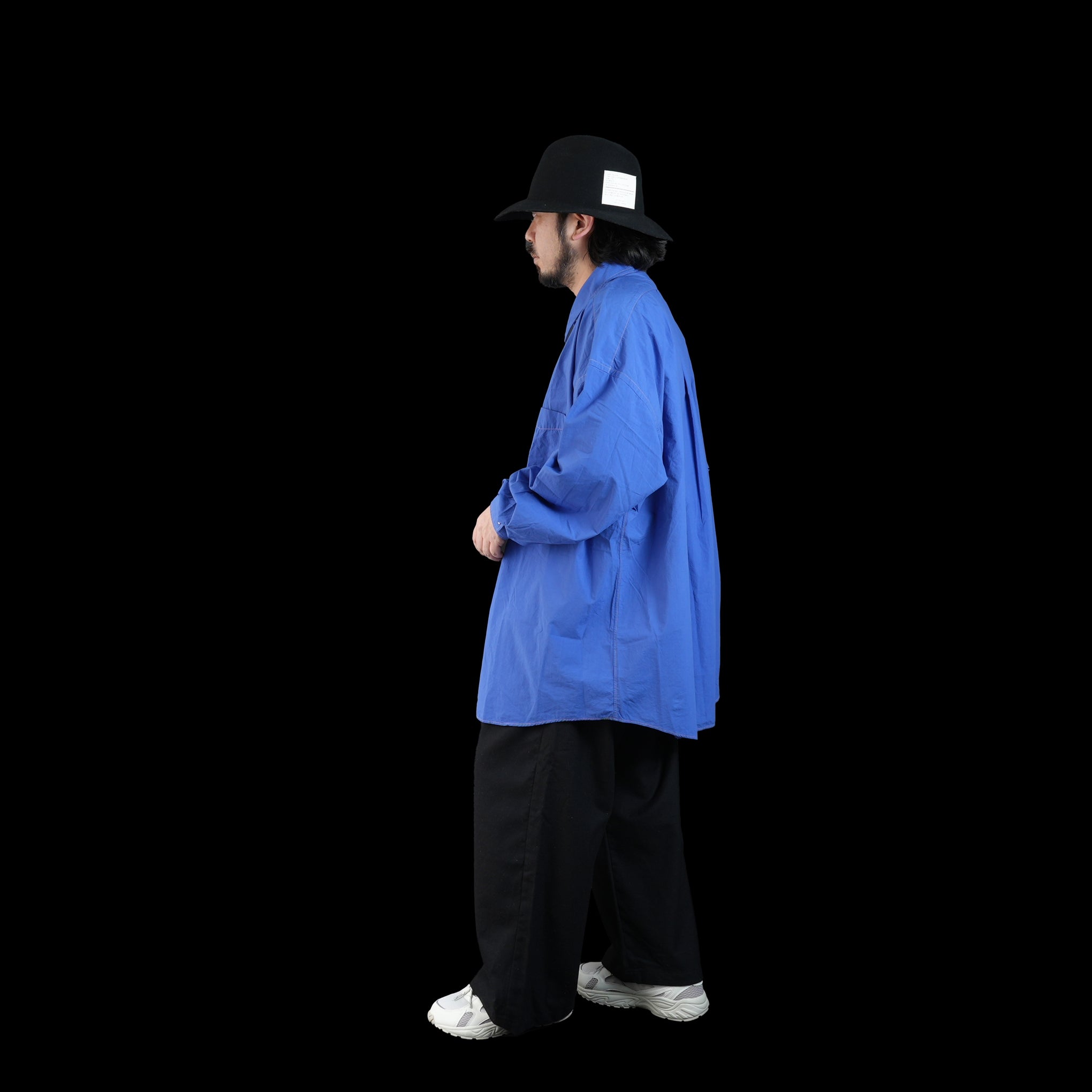 No:2023aw-RGW-01b | Name:REGULAR WIDE SHIRT-TYPEWRITER | Color:Blue/Gray【CATTA_カッタ】