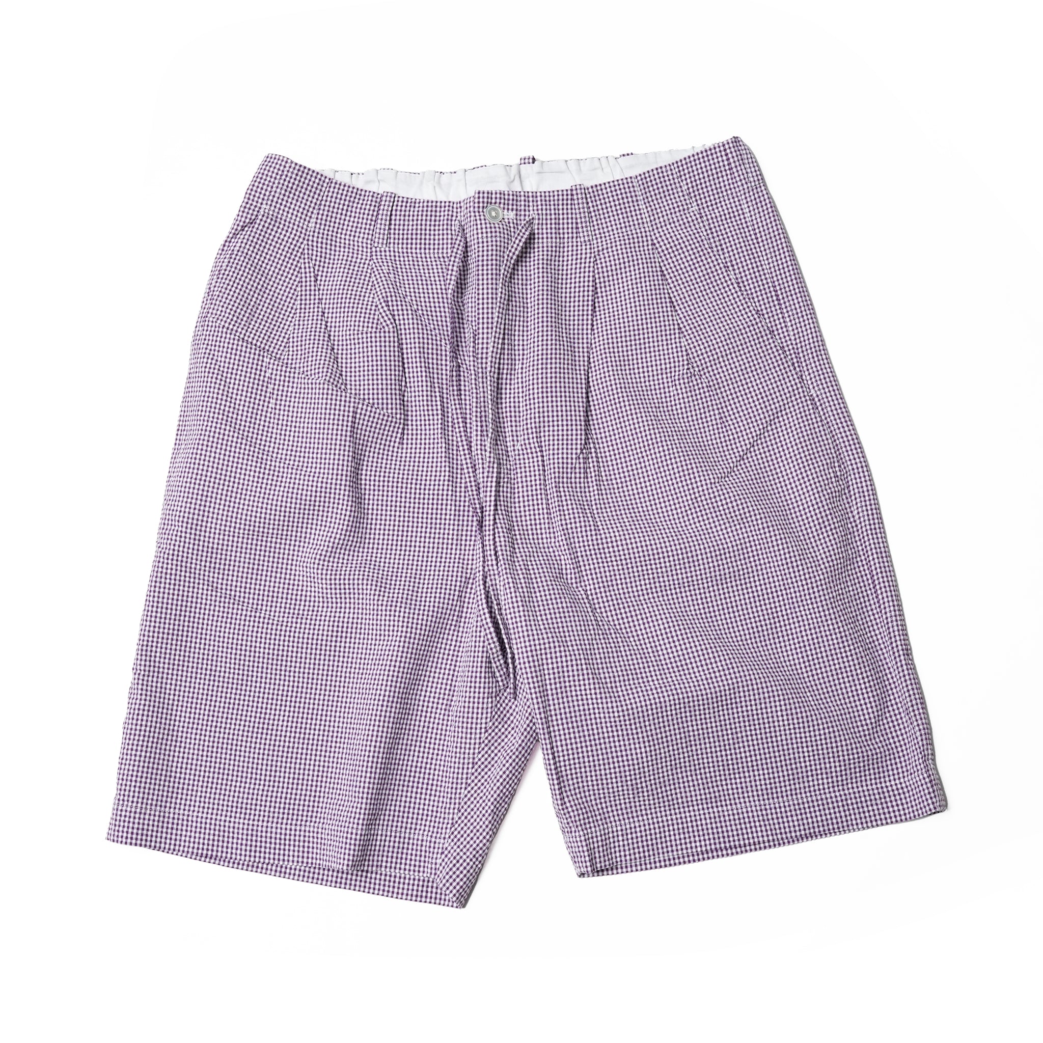 BES-03_A | BAGS EASY SHORT PANTS-SOCCER GINGHAM | Color:Purple【CATTA_カッタ】