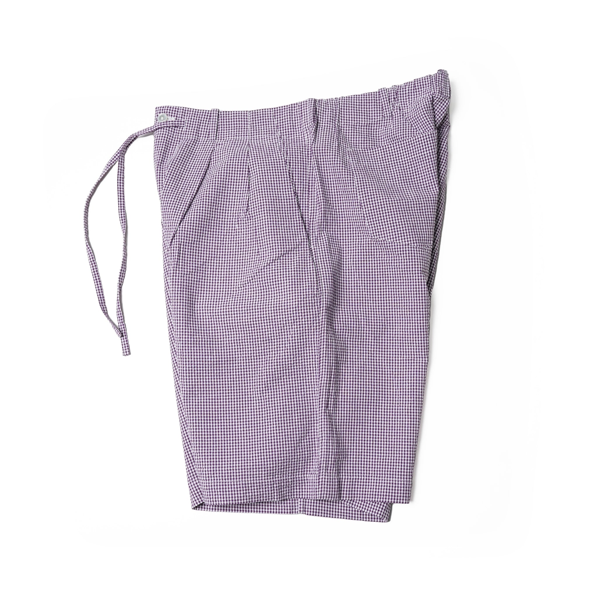 BES-03_A | BAGS EASY SHORT PANTS-SOCCER GINGHAM | Color:Purple【CATTA_カッタ】