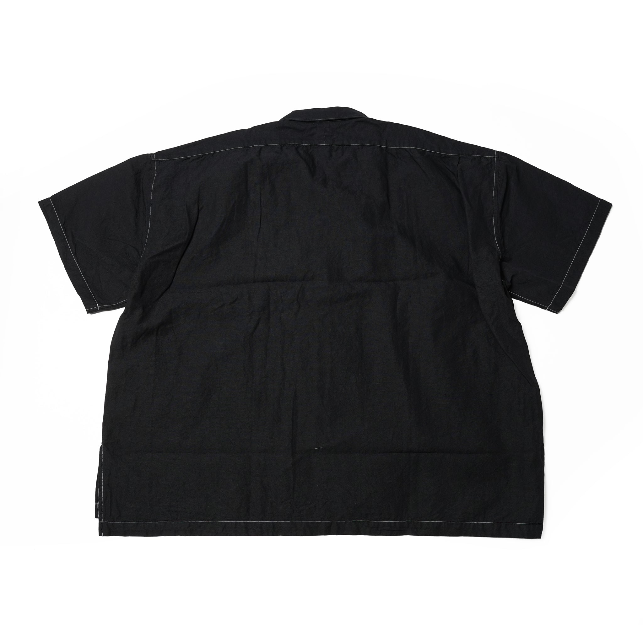 No:OP-01 | Name:OPEN COLLAR SHIRT-CHAMBRAY | Color:Black【CATTA_カッタ】【入荷予定アイテム・入荷連絡可能】