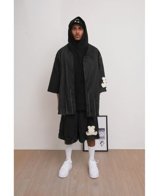No:ACRS23-P02 Name:Functional Mesh Patchwork Baseball Shorts | Color : Black | Size:FREE【(A)crypsis_エイクライプシス】【SEIVSON_セイヴソン】