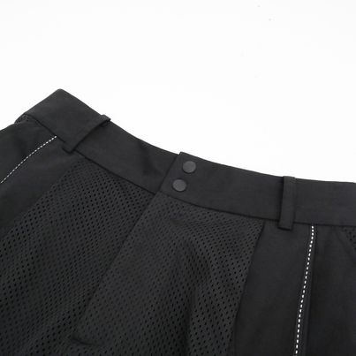 No:ACRS23-P02 Name:Functional Mesh Patchwork Baseball Shorts | Color : Black | Size:FREE【(A)crypsis_エイクライプシス】【SEIVSON_セイヴソン】