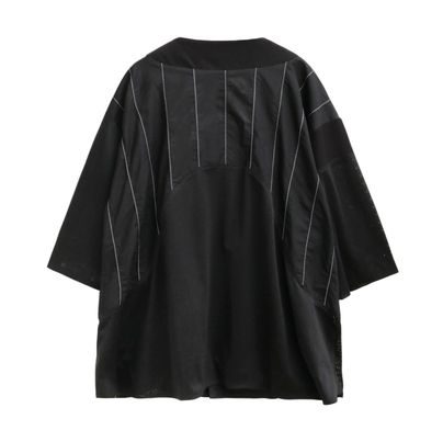 ACRS23-S01 | Striped Baseball Shirt in Mesh / Black | Color : Black | Size:FREE | (A)crypsis | SEIVSON
