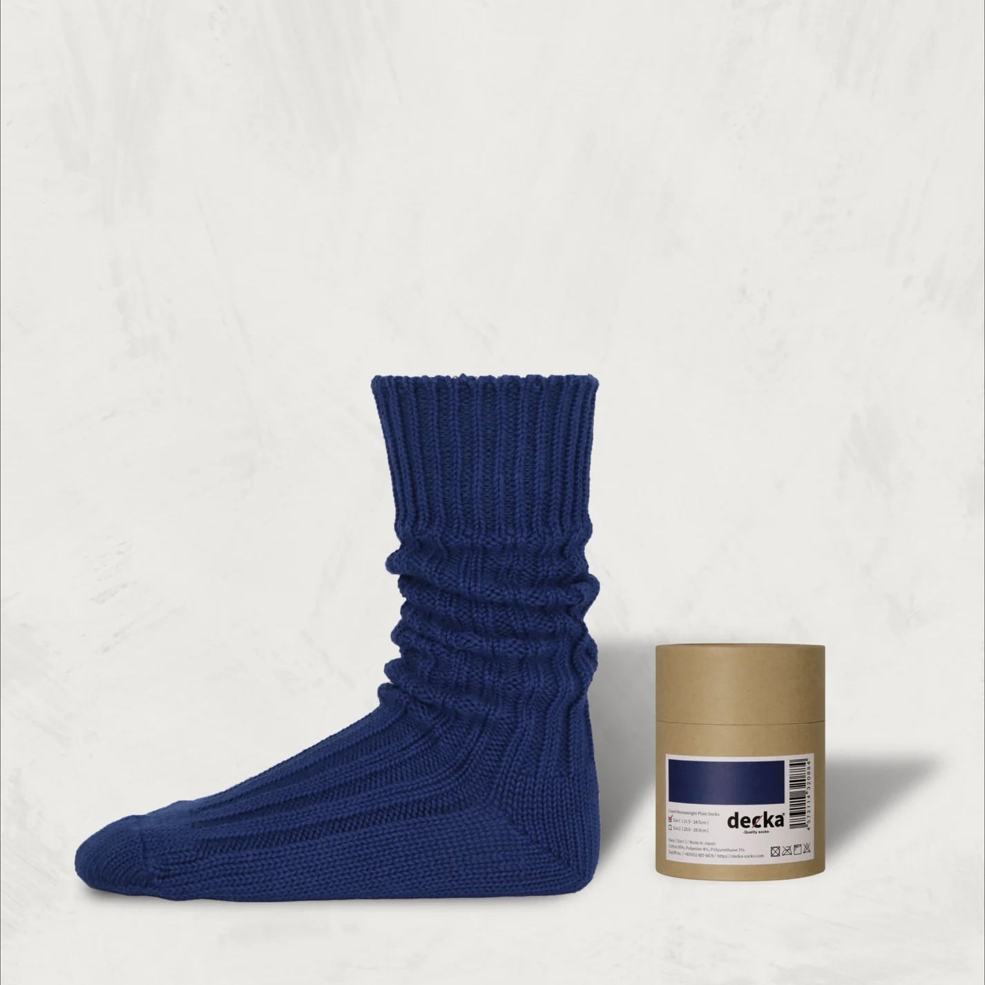 Cased Heavyweight Plain Socks-2nd Collection- – Navy | DECKA QUALITY SOCKS【ネコポス選択可能】