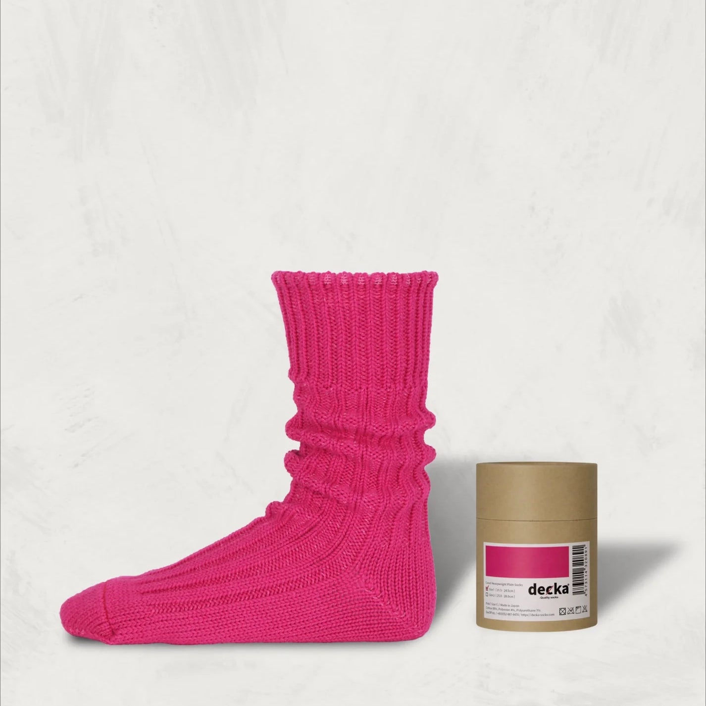 Cased Heavyweight Plain Socks-2nd Collection- – Pink | DECKA QUALITY SOCKS