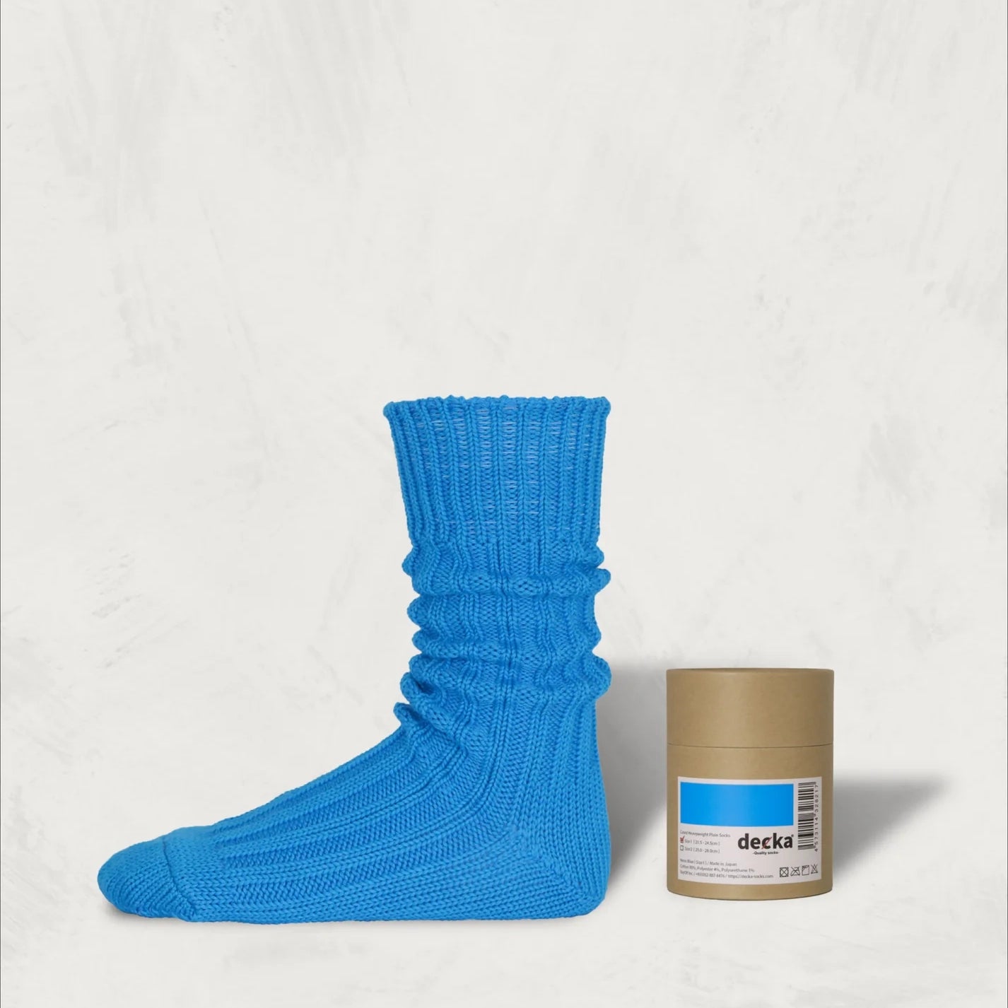 Cased Heavyweight Plain Socks-4th Collection- – Neon Blue | DECKA QUALITY SOCKS