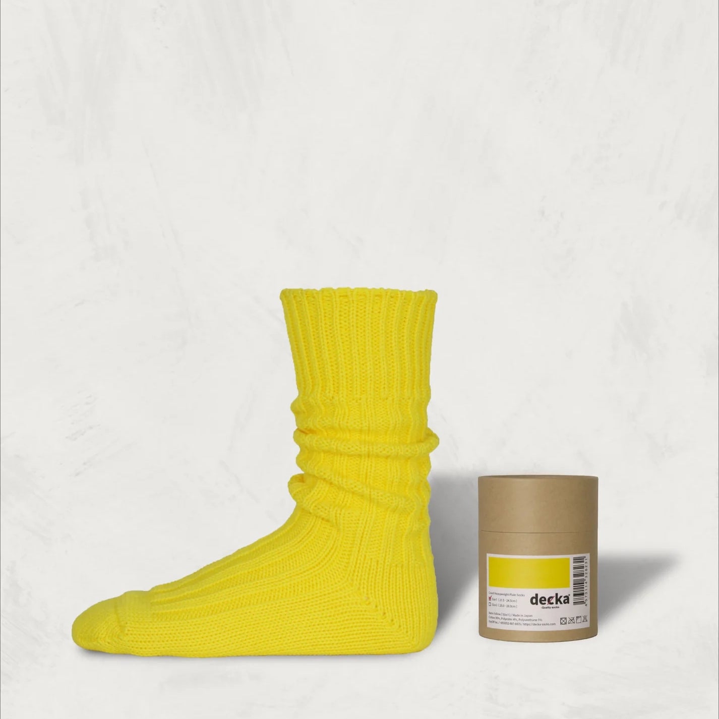 Cased Heavyweight Plain Socks-4th Collection- – Neon Yellow | DECKA QUALITY SOCKS