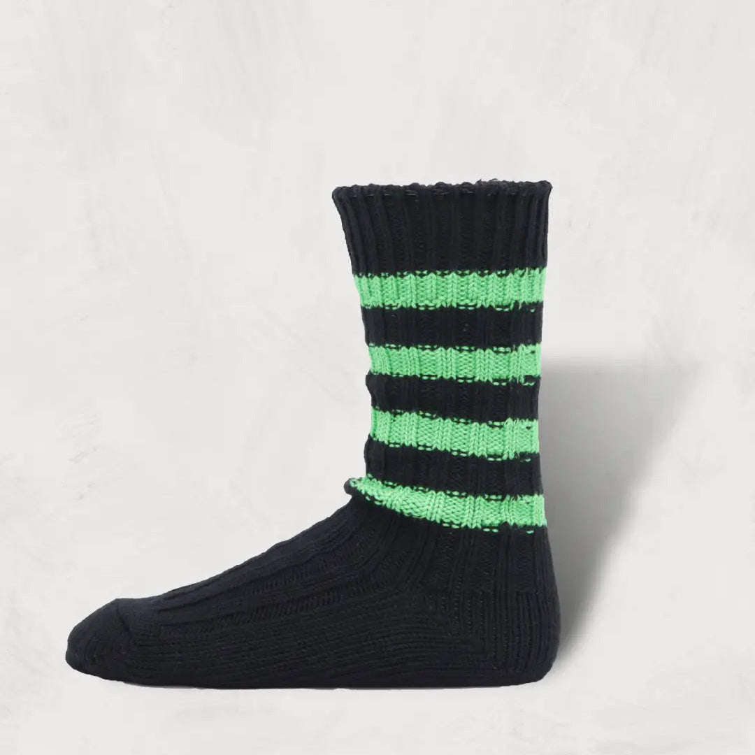 Heavyweight Socks | Stripes | 3rd Collection | Color:Black-Blue / Black-Pink / Black-Green / Black-Orange | de-29-3【DECKA QUALITY SOCKS_デカクオリティソックス】【SHOWATABÉ】【ネコポス選択可能】