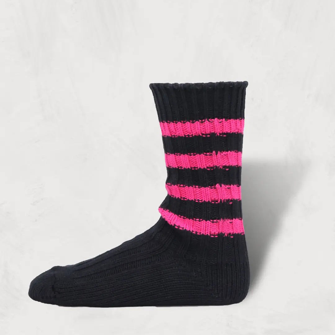 Heavyweight Socks | Stripes | 3rd Collection | Color:Black-Blue / Black-Pink / Black-Green / Black-Orange | de-29-3【DECKA QUALITY SOCKS_デカクオリティソックス】【SHOWATABÉ】【ネコポス選択可能】