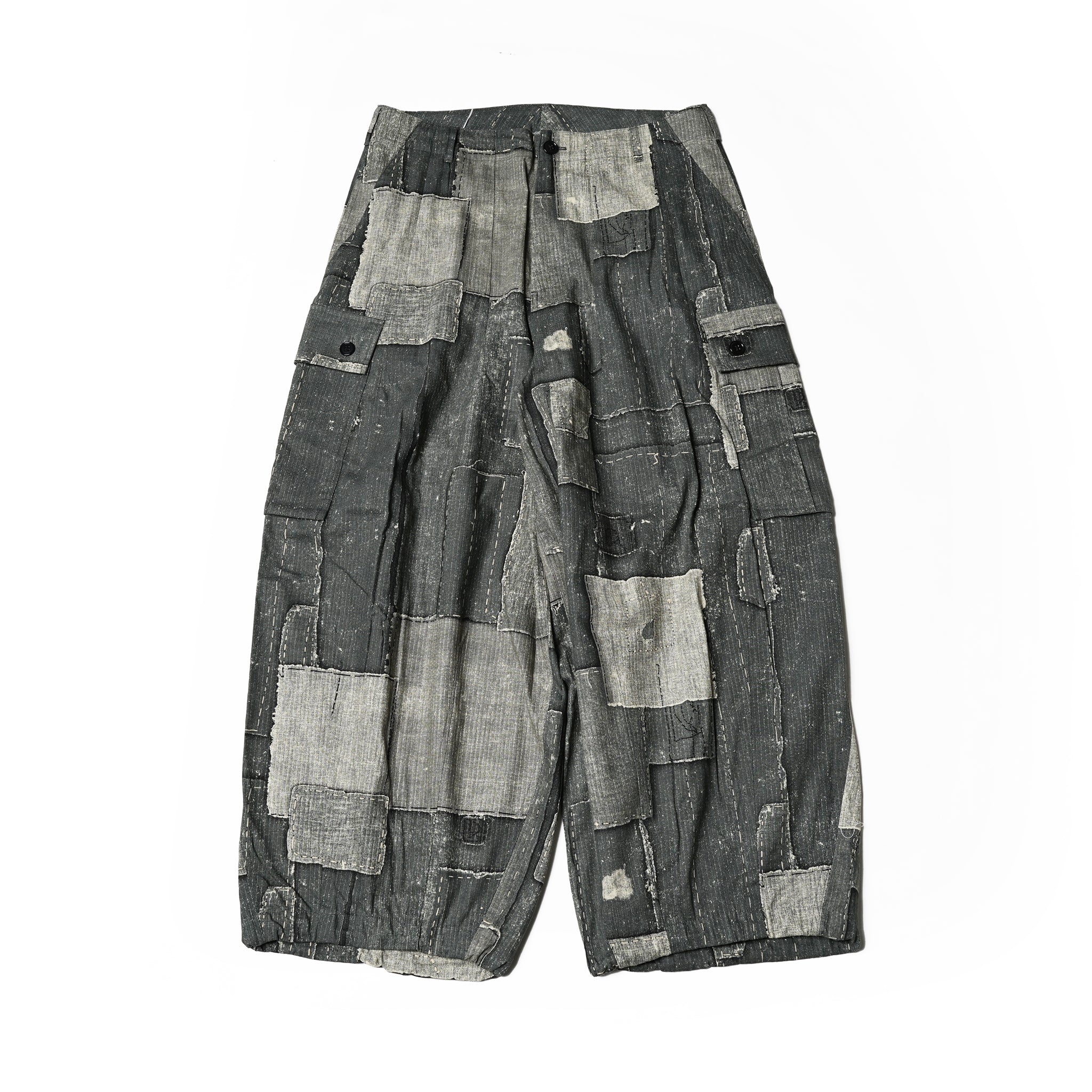 Balloon Wide Cargo Pants (DENIM PATCHWORK) – DENIM PATCHWORK | Size:Free | EFFECTEN