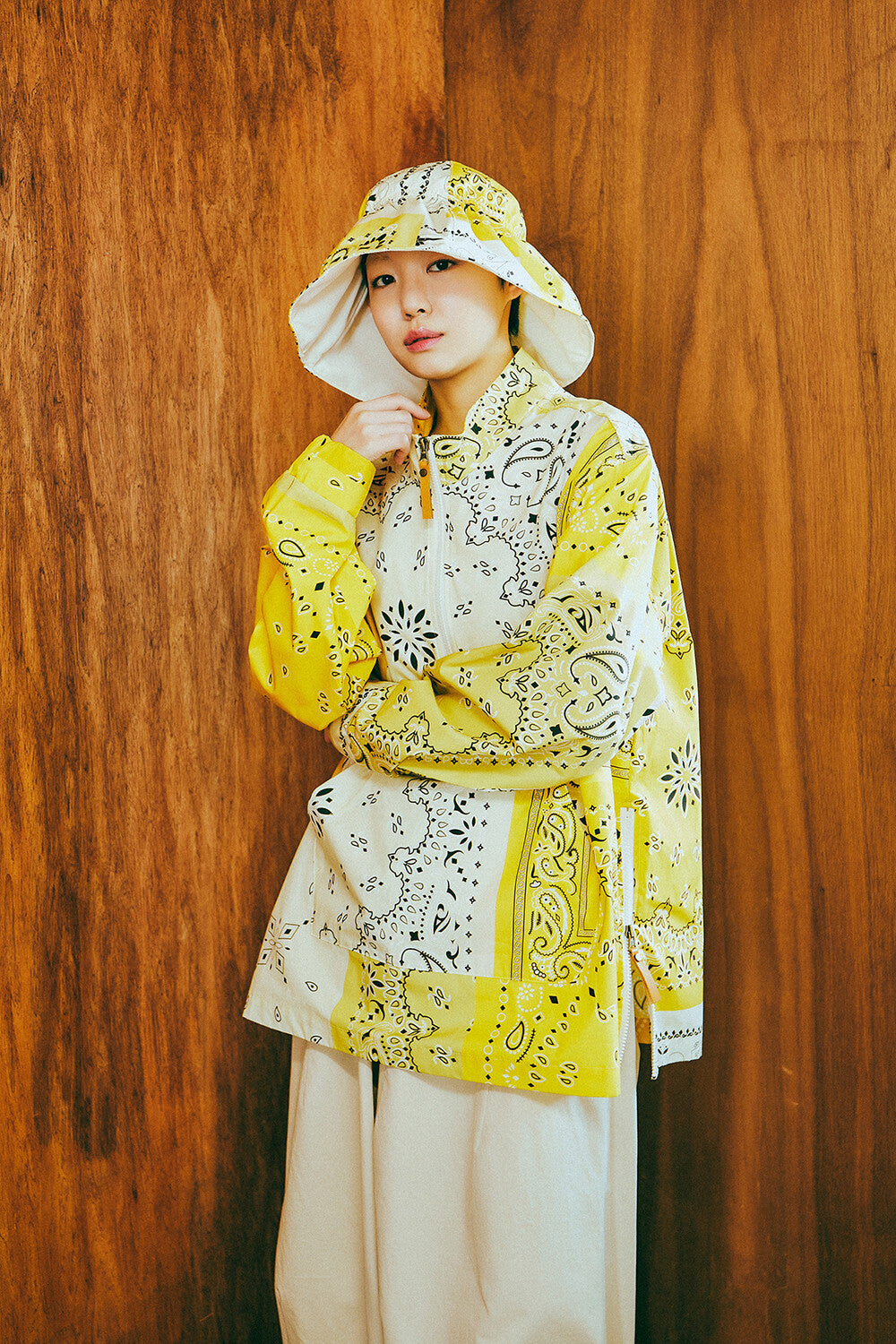 G41203_MT.YE | YELLOW BANDANA HALF-ZIP PULLOVER-MT.YE | Color:Yellow【GORT_ゴート】