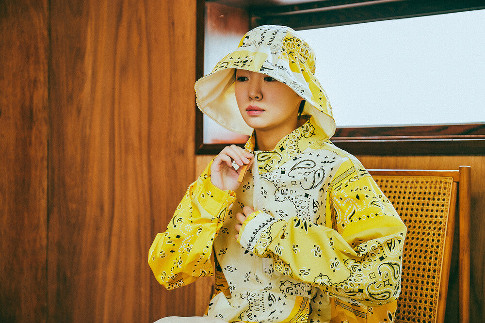 G41203_MT.YE | YELLOW BANDANA HALF-ZIP PULLOVER-MT.YE | Color:Yellow【GORT_ゴート】