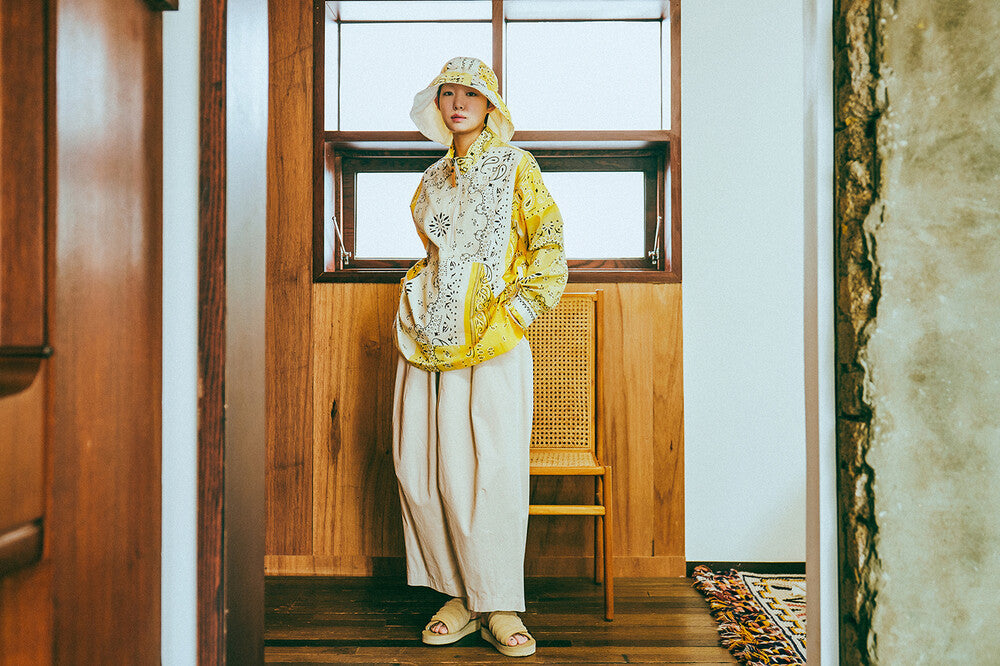 G41203_MT.YE | YELLOW BANDANA HALF-ZIP PULLOVER-MT.YE | Color:Yellow【GORT_ゴート】