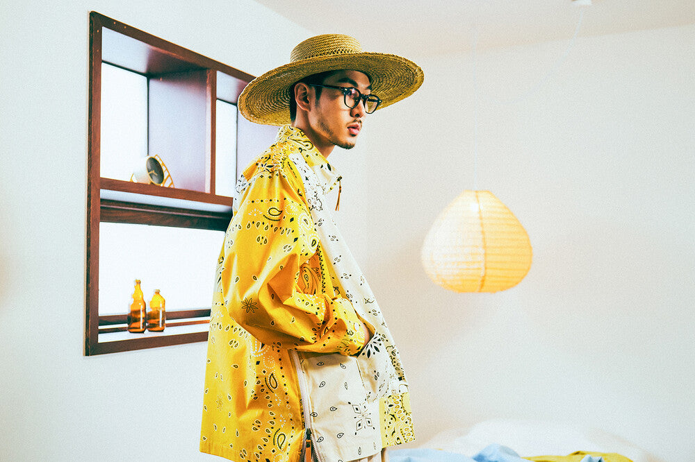 G41203_MT.YE | YELLOW BANDANA HALF-ZIP PULLOVER-MT.YE | Color:Yellow【GORT_ゴート】